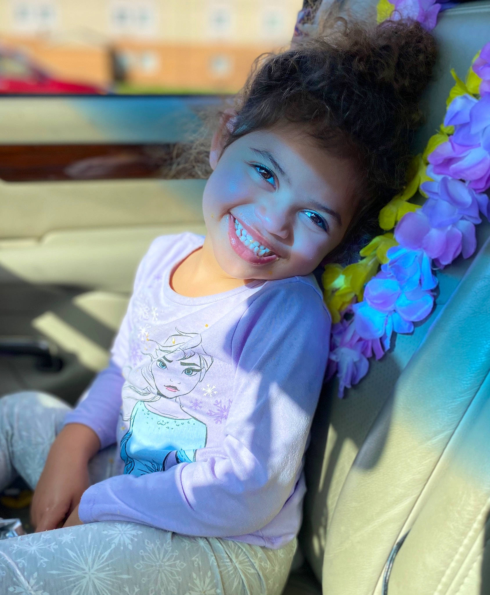 Claudia joined the competition — help win amazing prizes! blond, brown_hair, child, electric_blue, fun, grass, hair, happy, head, iris, joy, leisure, long_hair, person, petal, recreation, shoulder, sitting, smile, t_shirt