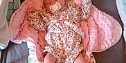Jade participe au concours pour gagner de l'argent avec cette photo : baby, sleeping, crib, blanket, pacifier, plush_toy, llama, monkey_cartoon, floral_pattern, pink, cozy, infant, child, sleepwear, cute, soft_toys, nursery, resting, indoors, peaceful