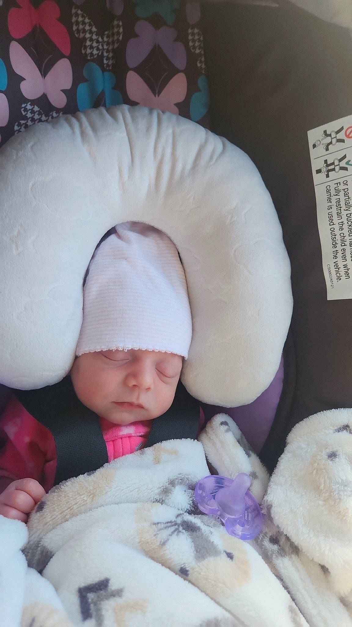 Arabella joined the competition — help win amazing prizes! baby, baby_products, baby_sleeping, baby_toddler_clothing, bedding, bedtime, cap, cheek, child, comfort, fur, headwear, knit_cap, linens, person, pink, room, skin, textile, toddler