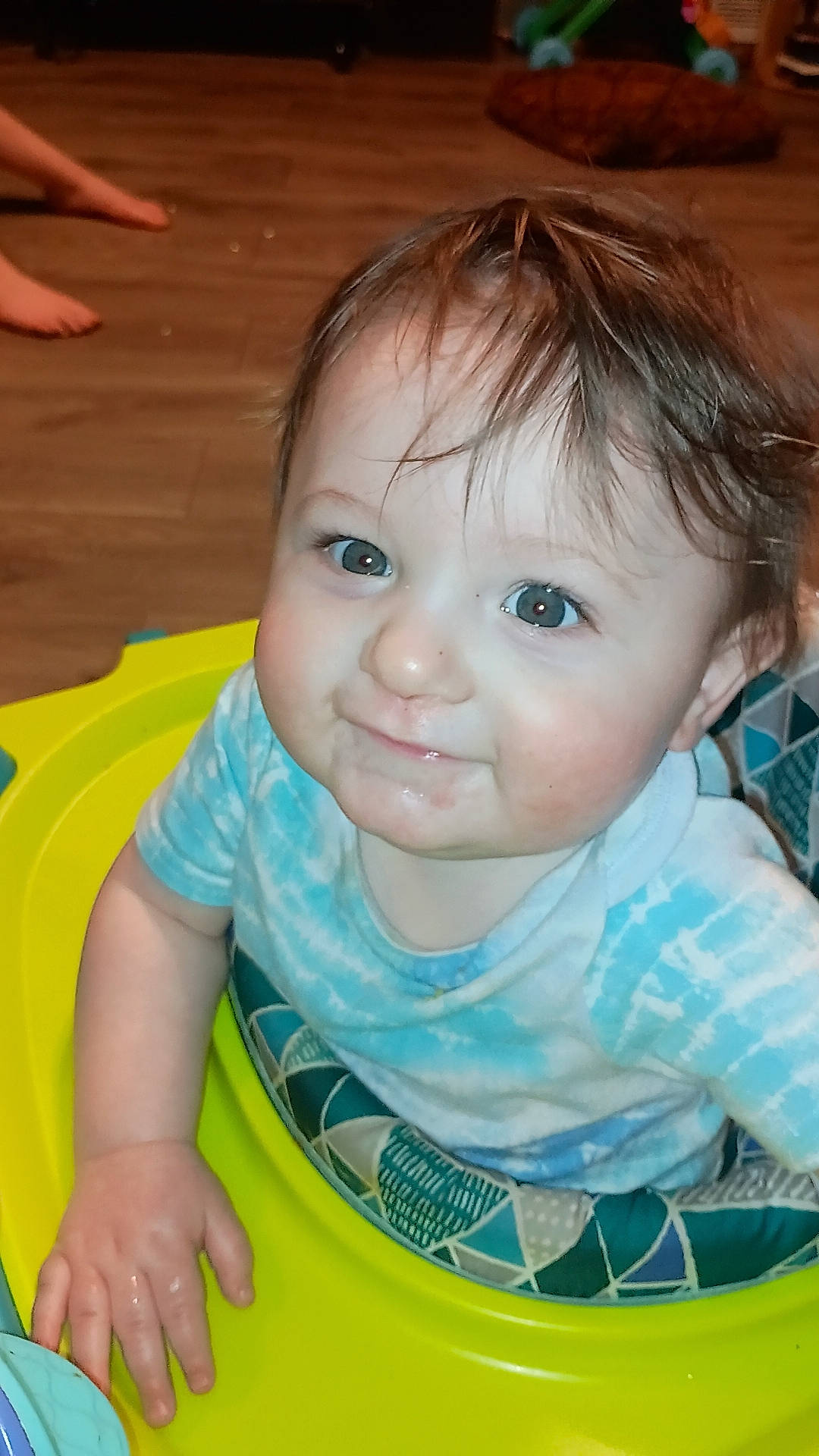 Remington is registered to the contest to win money with this photo: baby, baby_products, baby_toddler_clothing, bib, cheek, child, chin, eye, eyelash, finger, fun, hairstyle, happy, iris, joy, mouth, nose, person, skin, smile