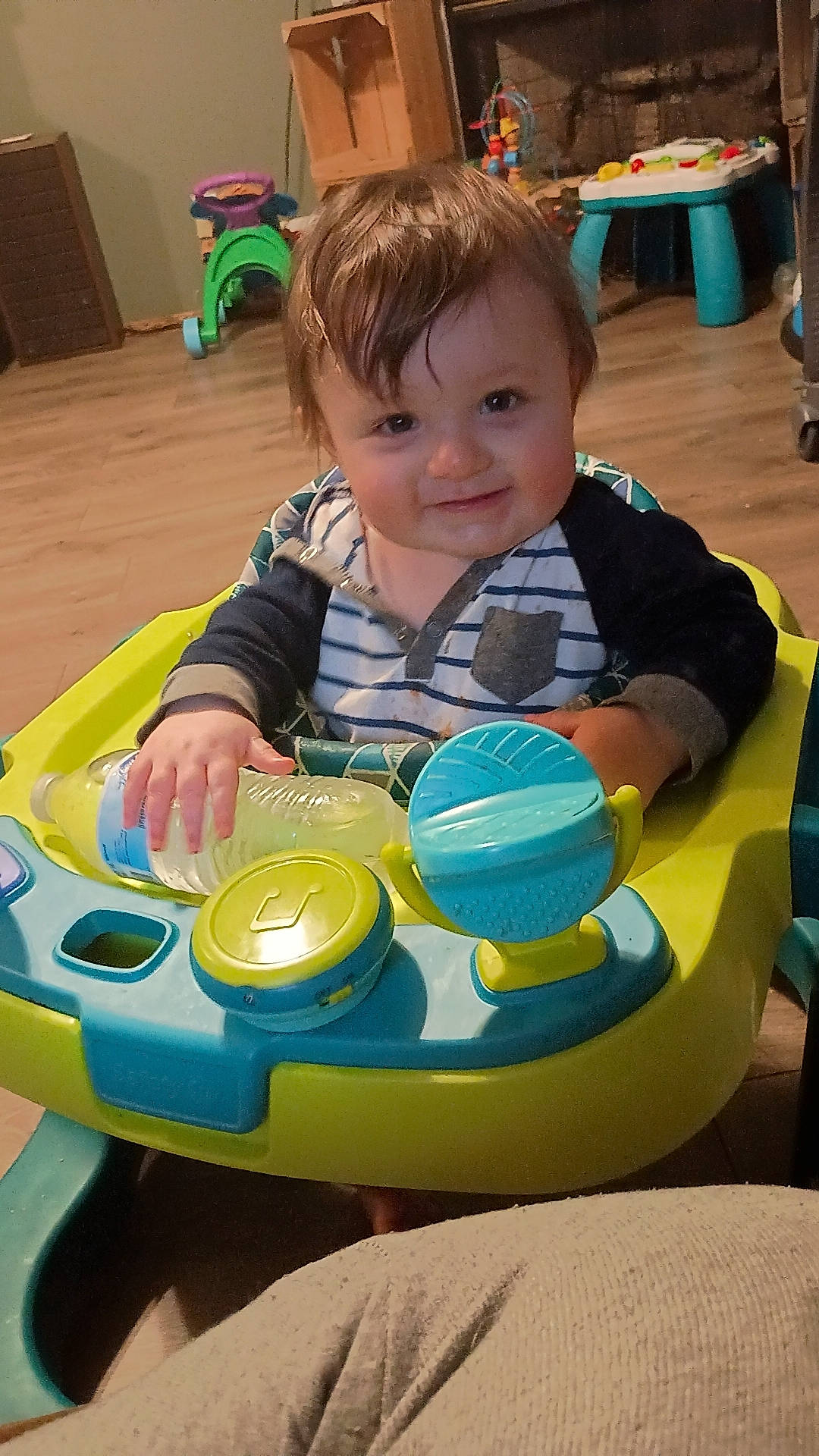 Remington joined the competition — help win amazing prizes! baby, baby_playing_with_toys, baby_products, baby_toddler_clothing, baby_toys, chair, child, event, face, flooring, fun, green, head, joy, leisure, person, play, recreation, sharing, sitting