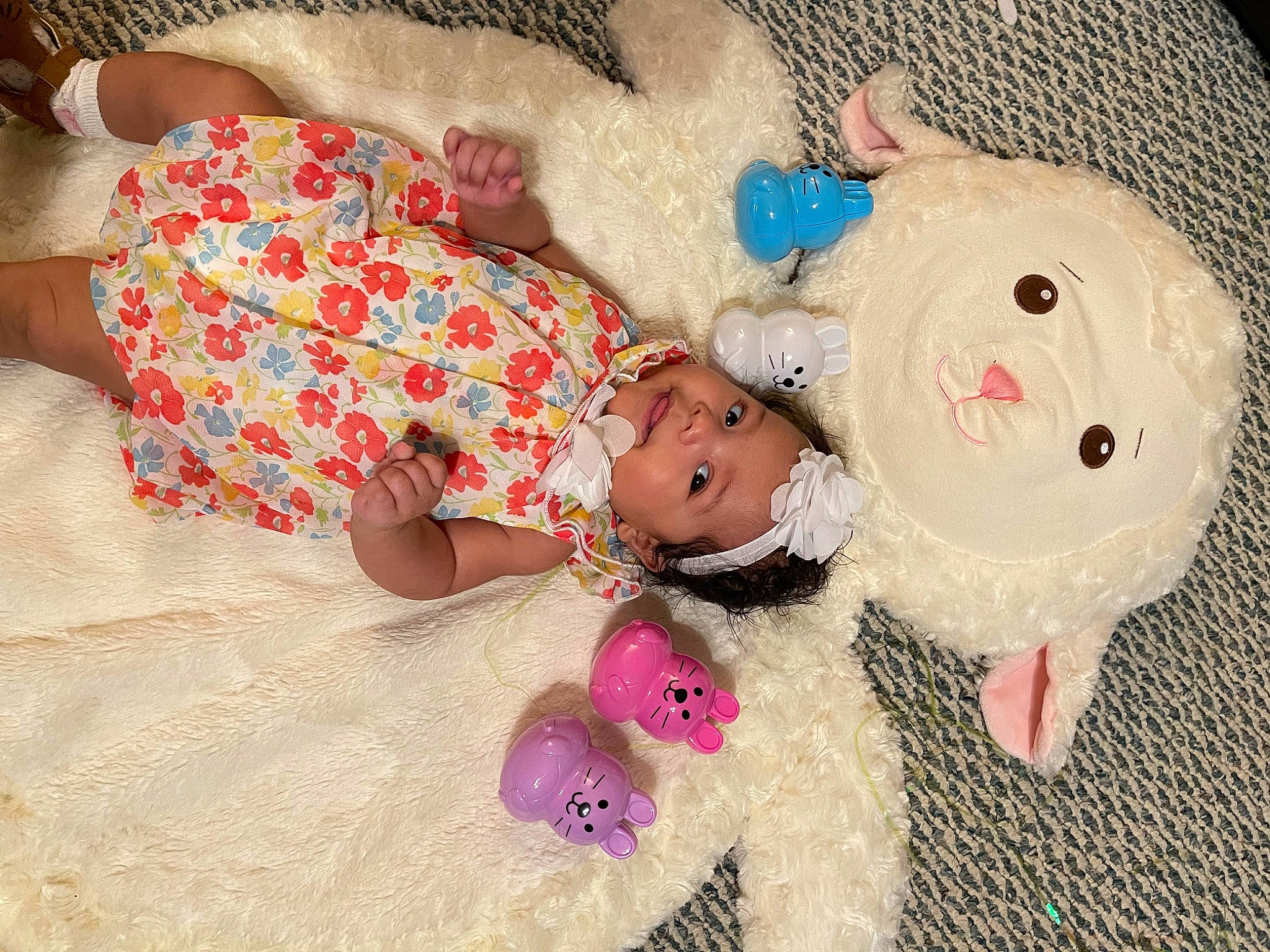 Skyelar is registered to the contest to win money with this photo: baby, baby_products, baby_sleeping, baby_toddler_clothing, baby_toys, cheek, child, comfort, happy, headgear, headwear, linens, mammal, pattern, person, pink, plush, skin, sleeve, stuffed_toy