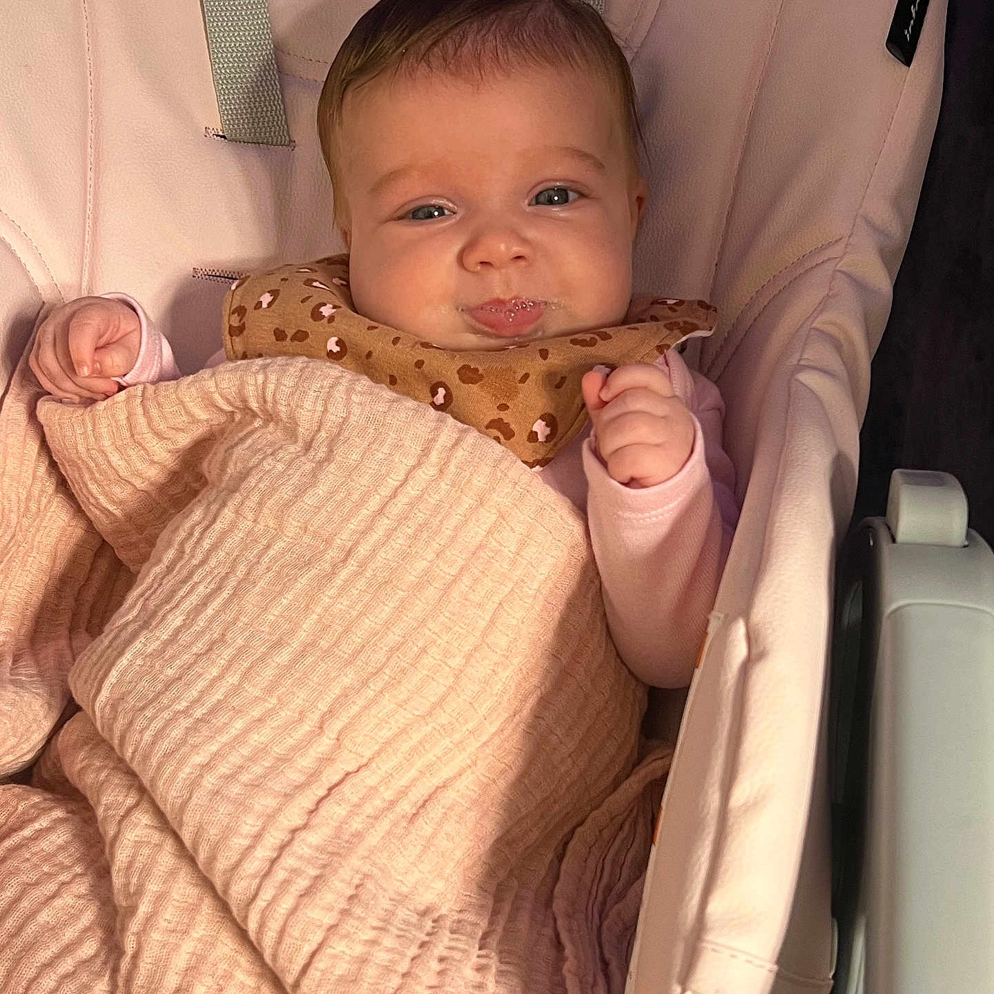 Callie is registered to the contest to win money with this photo: baby, bed, blanket, bodypart, crib, cushion, face, finger, furniture, hand, happy, head, homedecor, infantbed, newborn, person, photography, portrait, quilt, smile