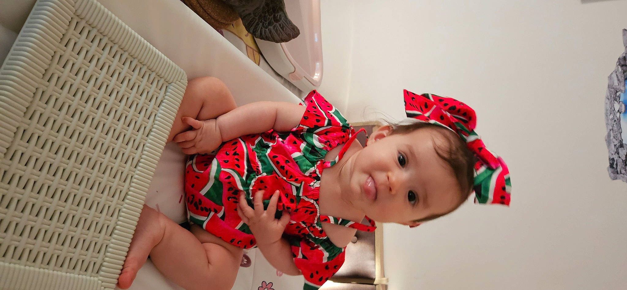 Kaycie participe au concours pour gagner de l'argent avec cette photo : baby, baby_toddler_clothing, carmine, child, comfort, dress, eye, eyelash, happy, hat, human_leg, leg, lip, mouth, nail, pattern, person, skin, smile, thigh