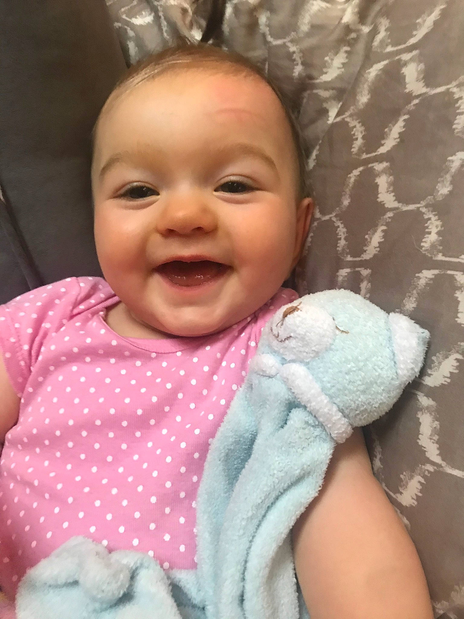 Devyn joined the competition — help win amazing prizes! baby, cheek, child, chin, ear, eye, face, facial_expression, forehead, happy, head, lip, mouth, nose, person, pink, skin, smile, toddler