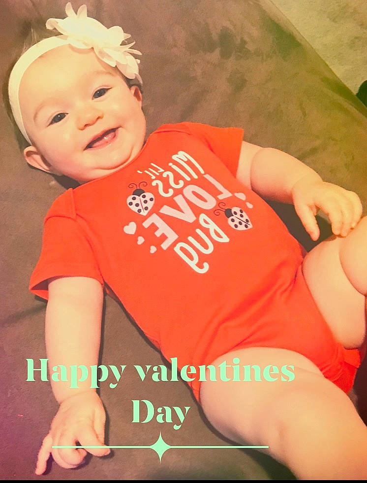 Devyn joined the competition — help win amazing prizes! baby, baby_toddler_clothing, child, cool, happy, joy, peach, person, photo_caption, product, sleeve, t_shirt, toddler