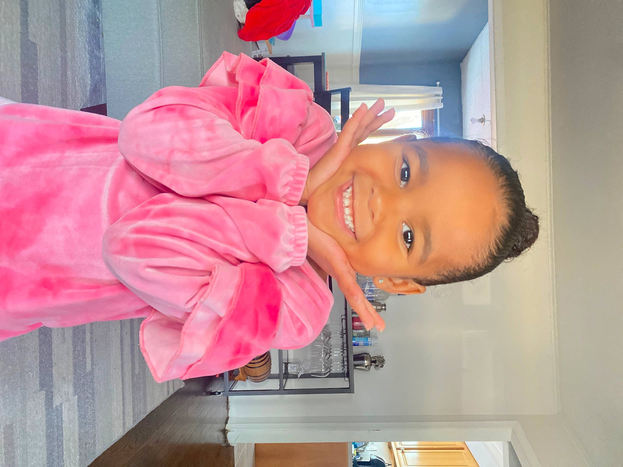 Giovanna joined the competition — help win amazing prizes! baby, baby_products, baby_toddler_clothing, carmine, child, face, fun, happy, hat, jacket, joy, magenta, peach, person, pink, plant, room, smile, table, toddler