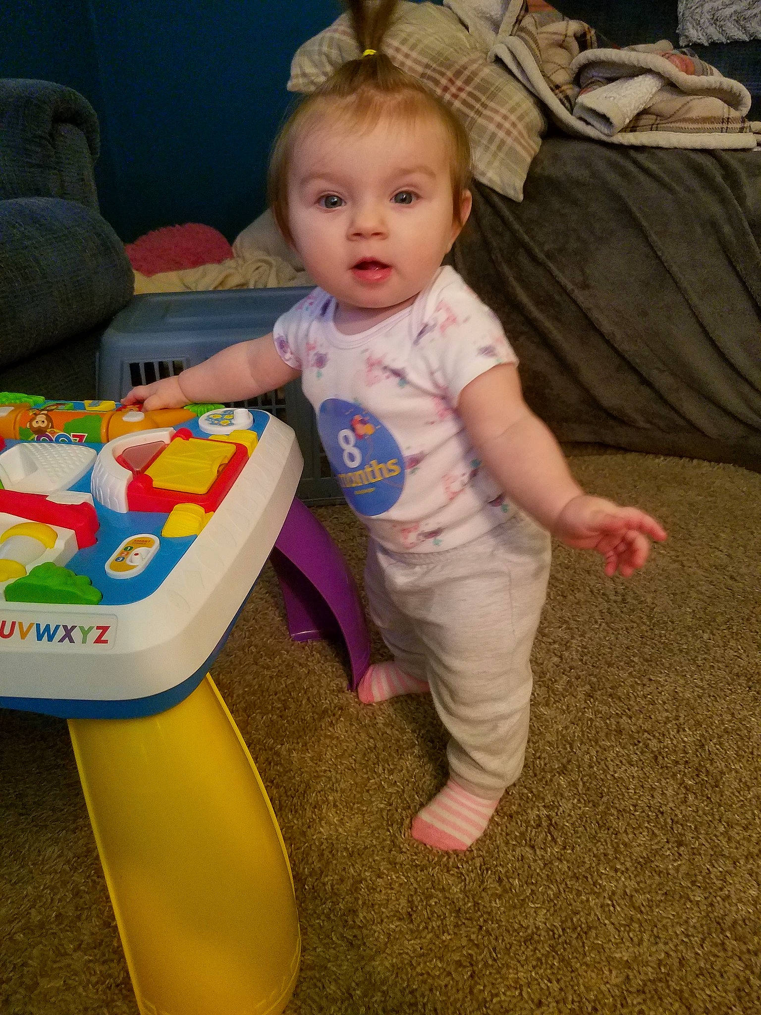 Beatrix is registered to the contest to win money with this photo: baby, baby_toys, child, fun, person, play, sitting, skin, standing, toddler, toy