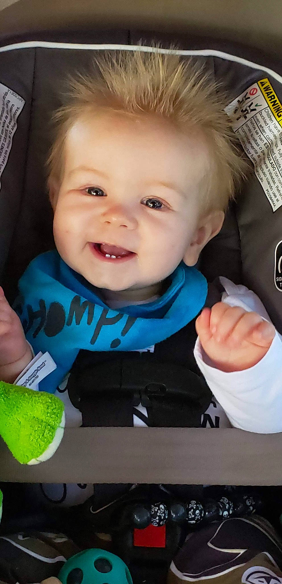Cayde joined the competition — help win amazing prizes! baby, baby_carriage, baby_products, car_seat, cheek, child, eye, face, facial_expression, head, mouth, nose, person, product, smile, toddler