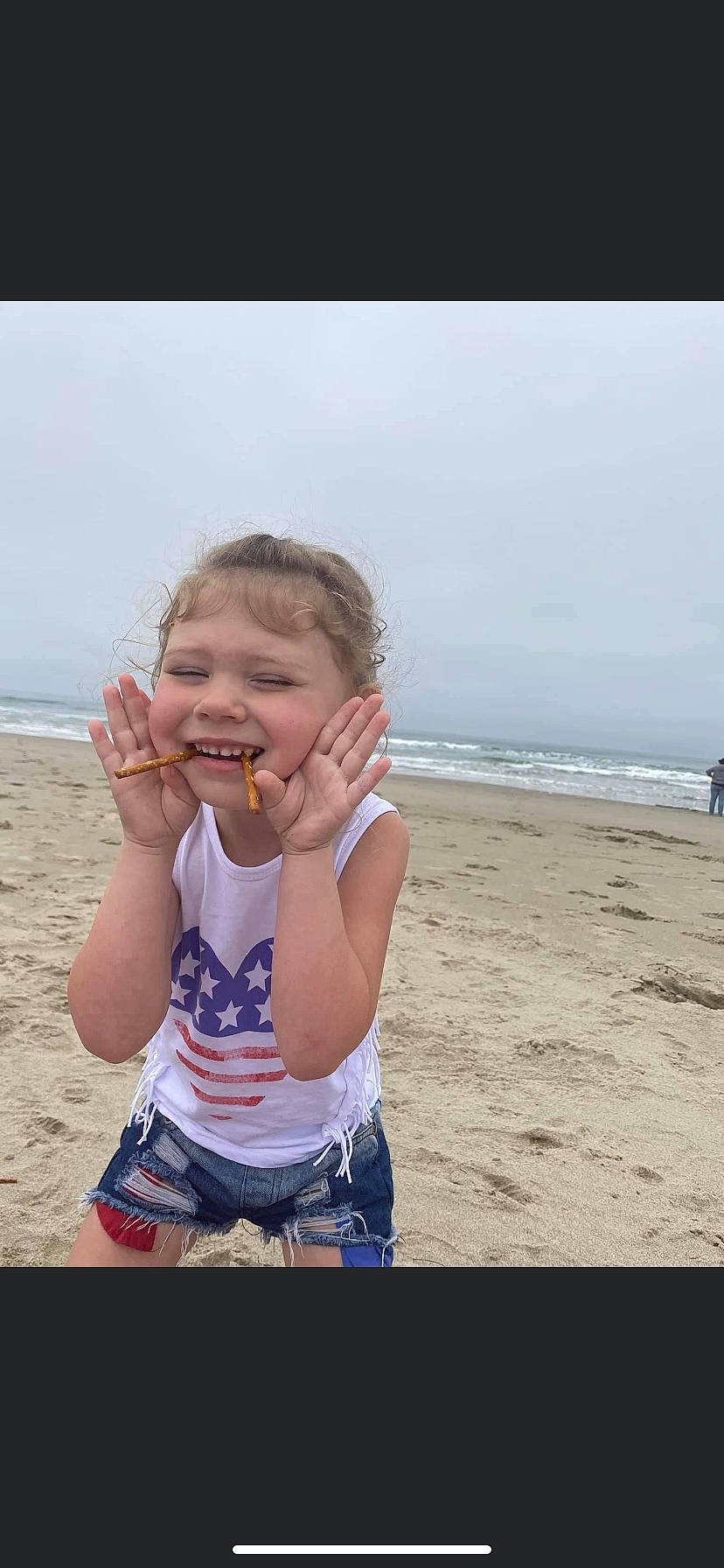 Keira joined the competition — help win amazing prizes! beach, flash_photography, fun, gesture, happy, holiday, horizon, human_body, joy, leisure, people_in_nature, people_on_beach, person, sand, shore, shorts, sky, smile, thumb, toddler