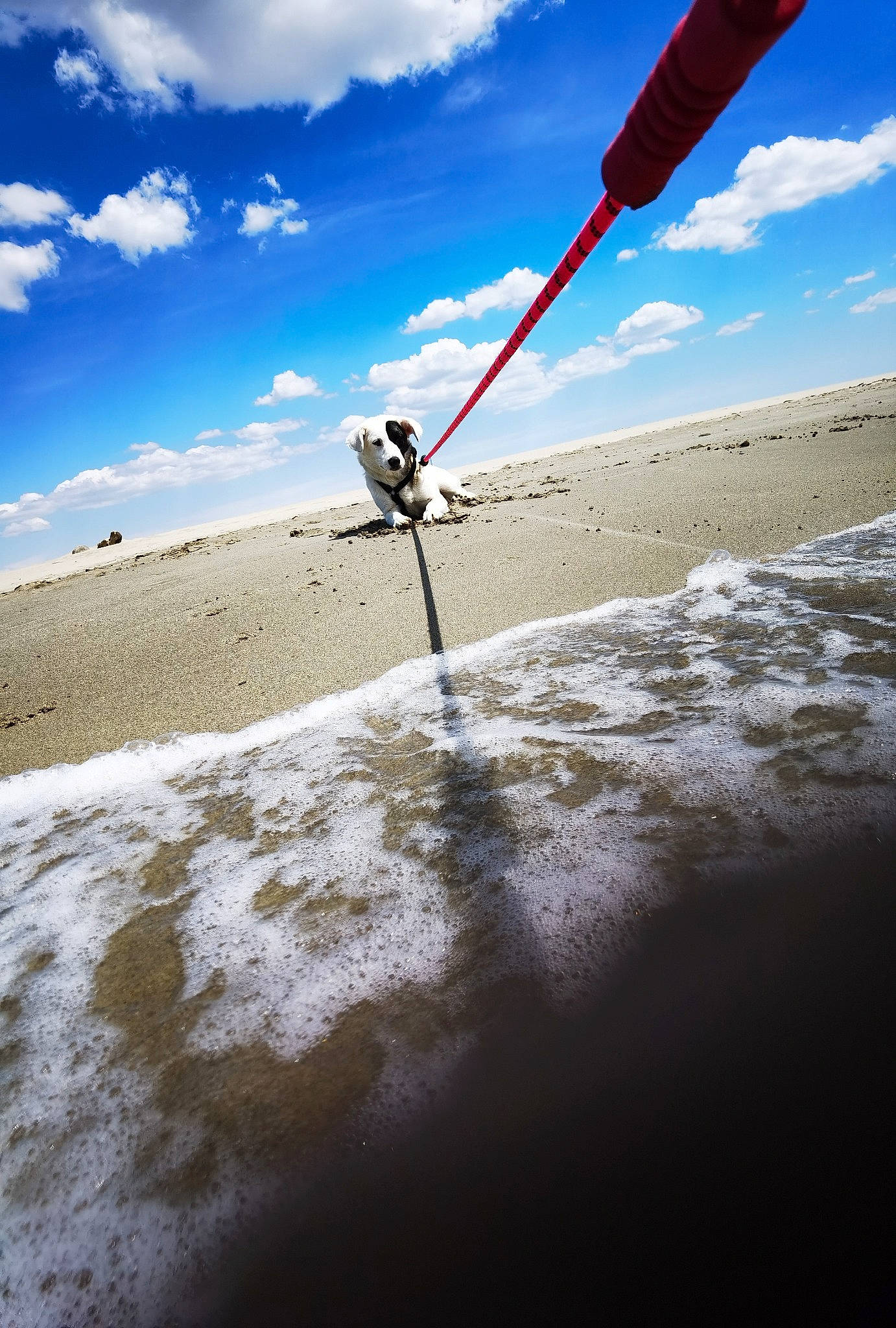 M'Zelle Morille participe au concours pour gagner de l'argent avec cette photo : body_of_water, calm, cloud, cumulus, hill, horizon, landscape, meteorological_phenomenon, mountainous_landforms, people_in_nature, recreation, sand, shore, sky, slope, soil, water, wind, wind_wave, windsports
