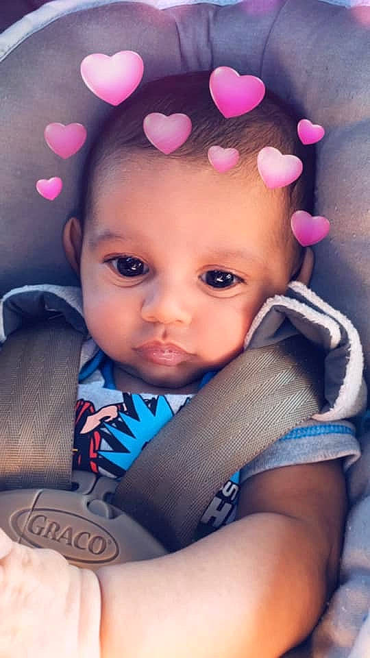 Damon is registered to the contest to win money with this photo: baby, cheek, child, face, forehead, head, lip, nose, person, pink, skin, toddler