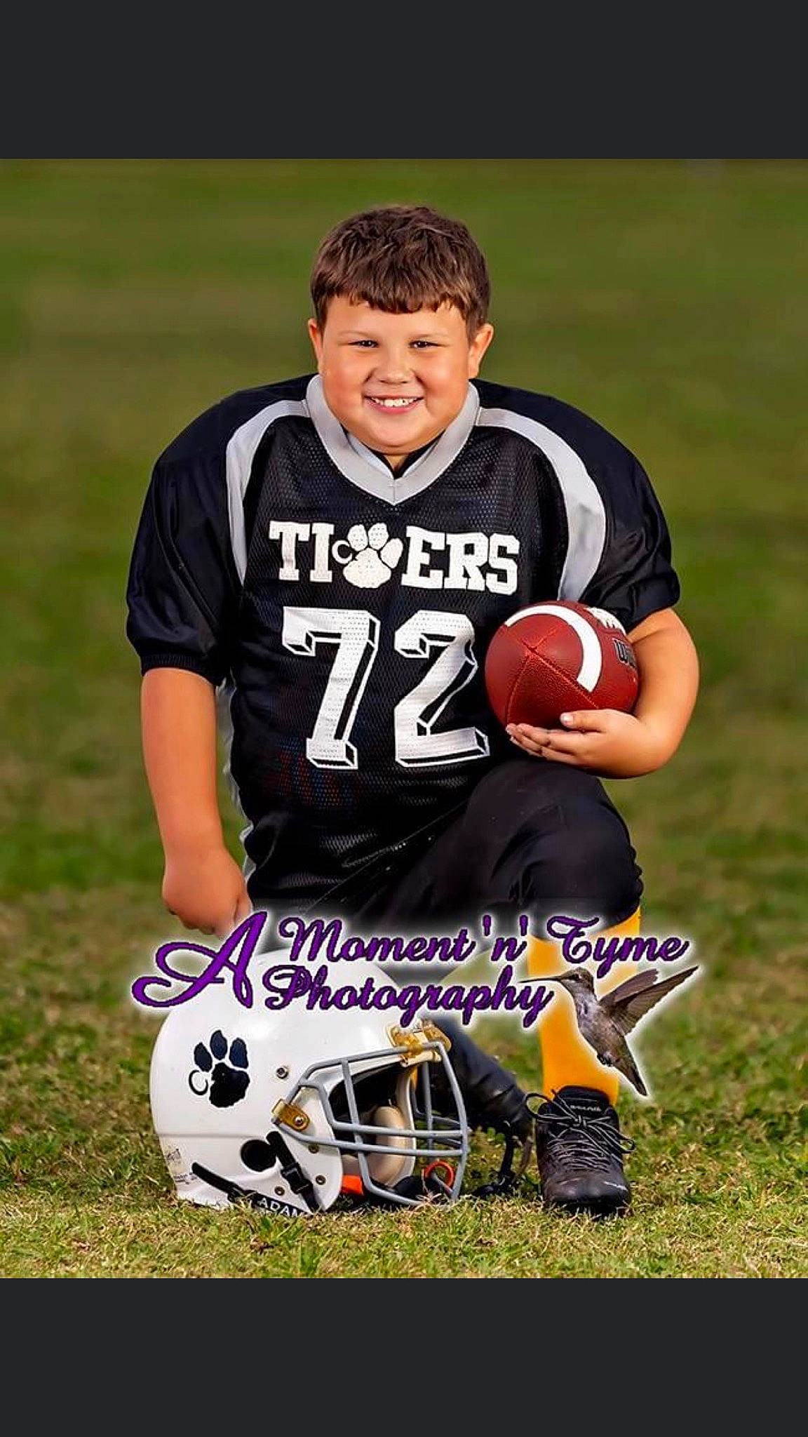 Braylin joined the competition — help win amazing prizes! american_football, ball, ball_game, football_equipment, football_gear, football_helmet, grass, gridiron_football, helmet, joy, person, personal_protective_equipment, player, sports, sports_equipment, sports_gear, super_bowl, team_sport, tournament