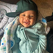 Yae is registered to the contest to win money with this photo: baby, babylaughing, baseballcap, boy, cap, child, clothing, coat, face, happy, hat, head, knitwear, laughing, male, person, photography, portrait, smile, sweater