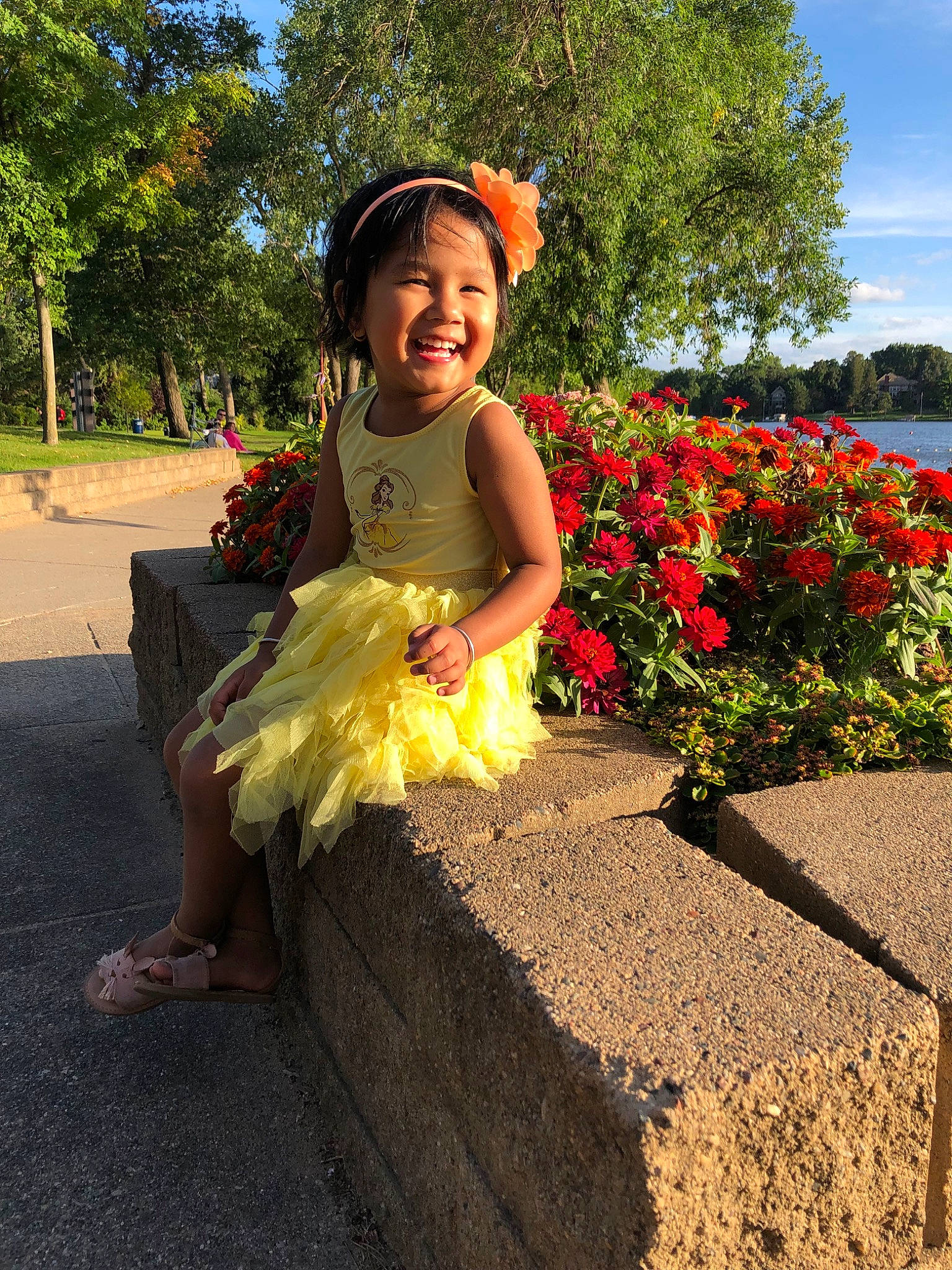 Prisha joined the competition — help win amazing prizes! botany, child, flower, joy, person, plant, smile, vacation, yellow