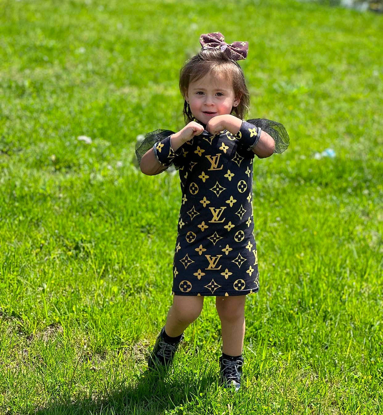 Tatiana joined the competition — help win amazing prizes! baby, baby_toddler_clothing, child, dress, fun, grass, grass_family, grassland, groundcover, happy, lawn, meadow, pattern, people_in_nature, person, plant, prairie, recreation, sleeve, sunglasses