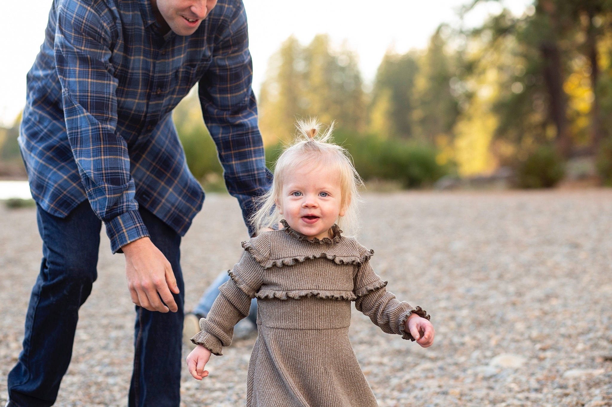 Juliette joined the competition — help win amazing prizes! baby, child, flash_photography, fun, gesture, grass, happy, joy, outerwear, pattern, people_in_nature, person, plaid, portrait_photography, sky, smile, standing, tartan, toddler, tree