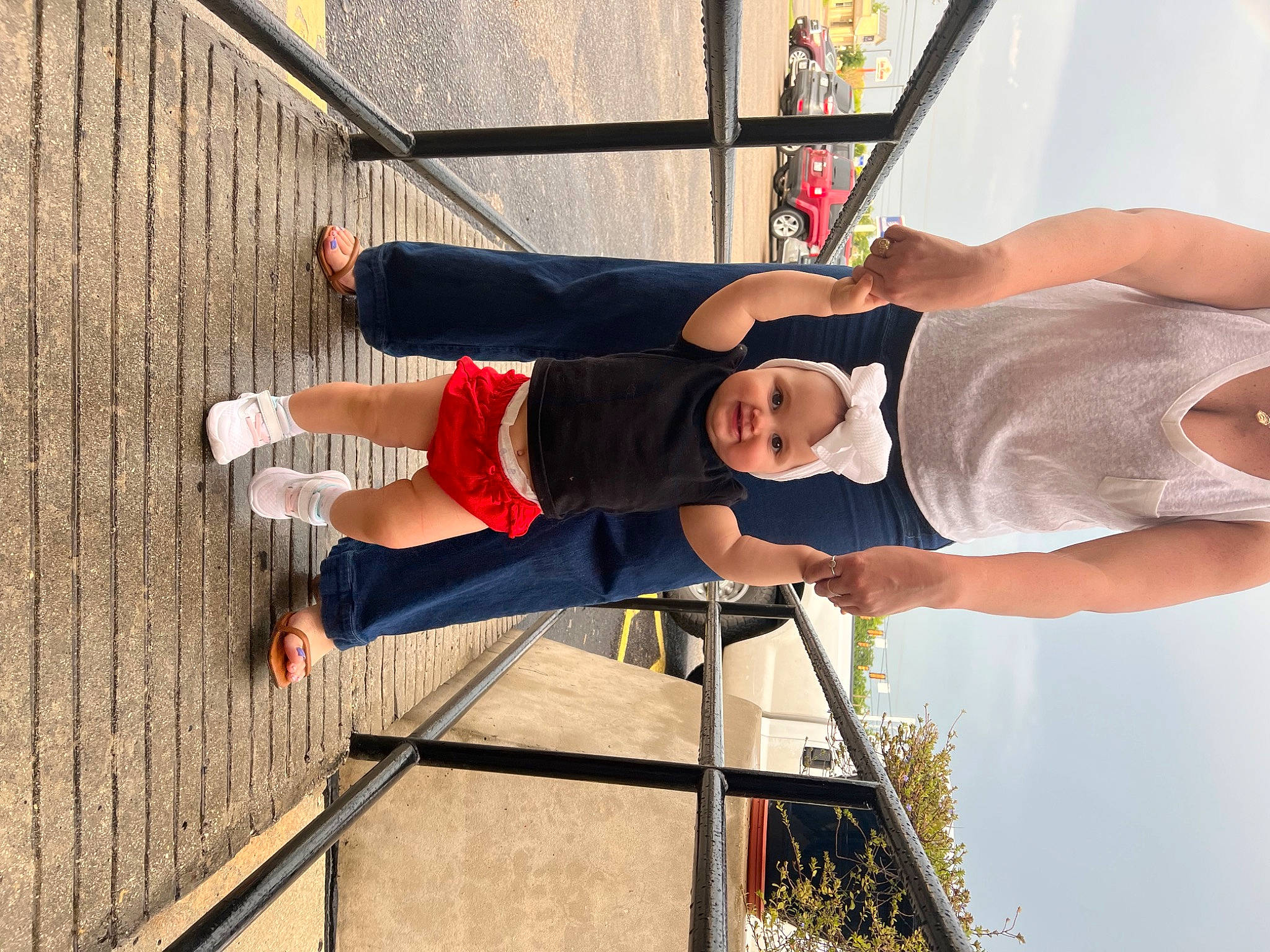 Leighton joined the competition — help win amazing prizes! balance, chest, elbow, fun, happy, hat, human_leg, joint, joy, knee, leg, leisure, person, recreation, shorts, sports_uniform, sportswear, t_shirt, thigh, tree