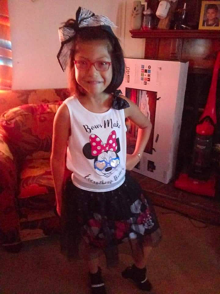 Reina is registered to the contest to win money with this photo: blurred, child, clothing, costume, dress, fashion, joy, person, shoe, t_shirt, toddler, under_exposed