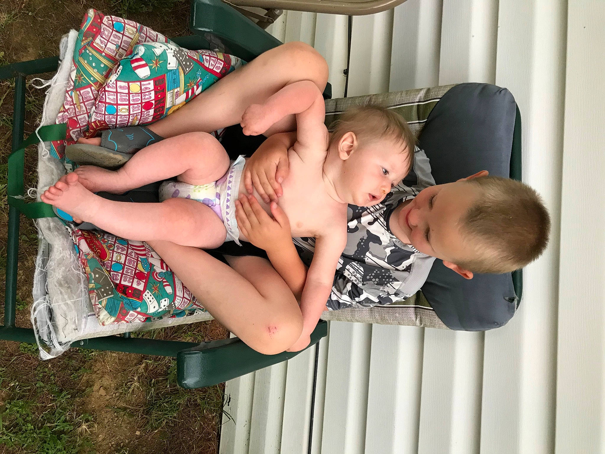 Landon joined the competition — help win amazing prizes! child, interaction, leg, person, sitting