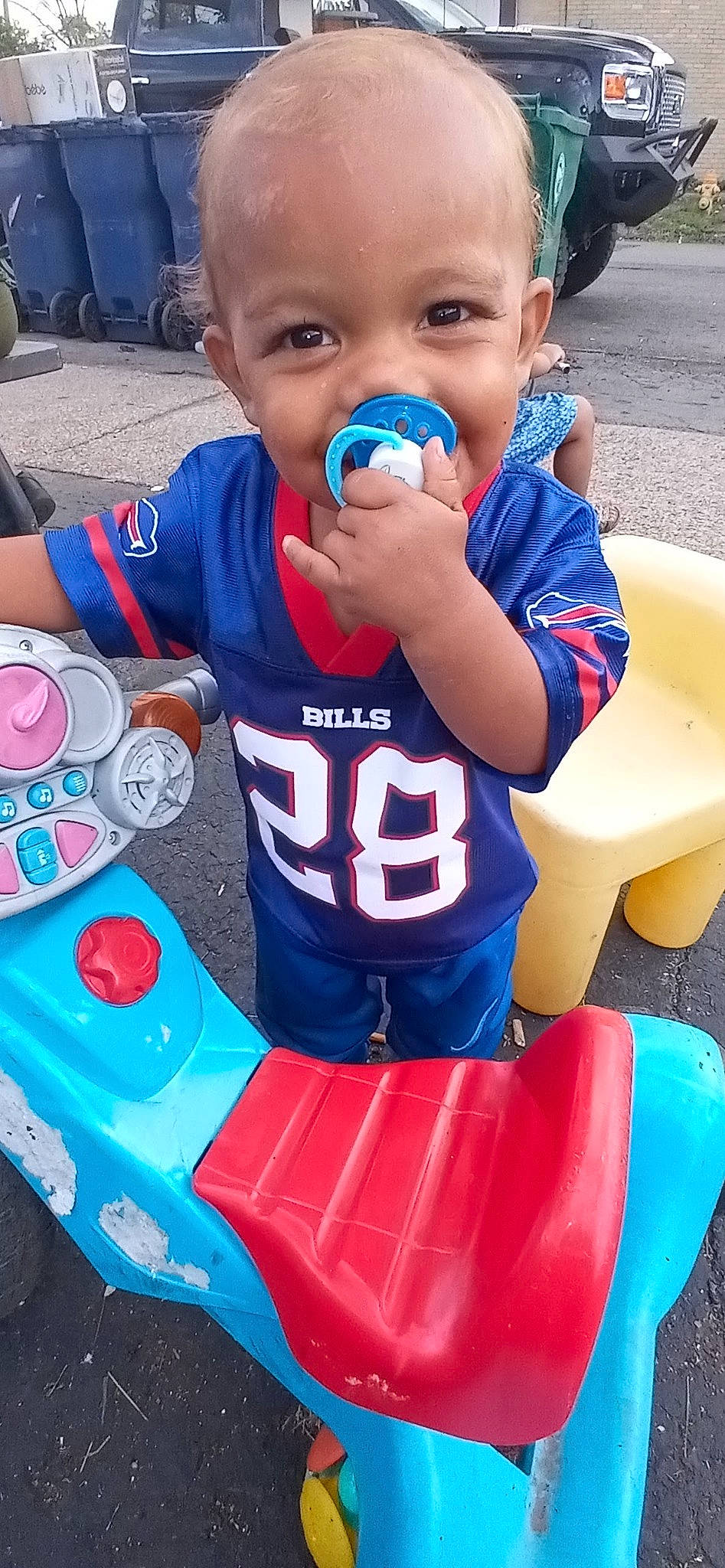 Juelz joined the competition — help win amazing prizes! baby_toddler_clothing, blue, child, cool, drinkware, electric_blue, fun, green, happy, leisure, people, person, personal_protective_equipment, plastic_bottle, play, recreation, snapshot, t_shirt, toddler, toy