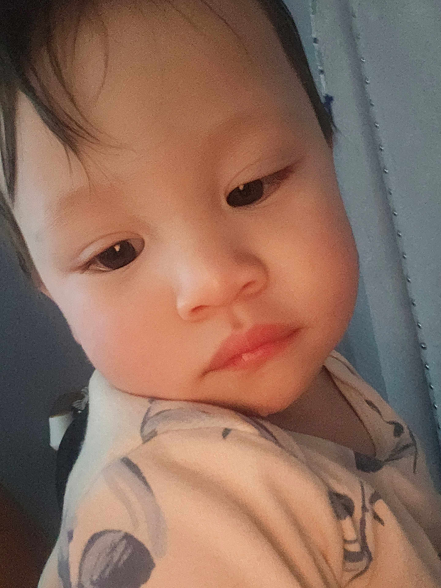 Yian joined the competition — help win amazing prizes! child, toddler, face, close_up, indoor, soft_lighting, expression, person, clothing, young, cute, portrait, baby, skin, head, eyes, hair, nose, mouth, warm_tone