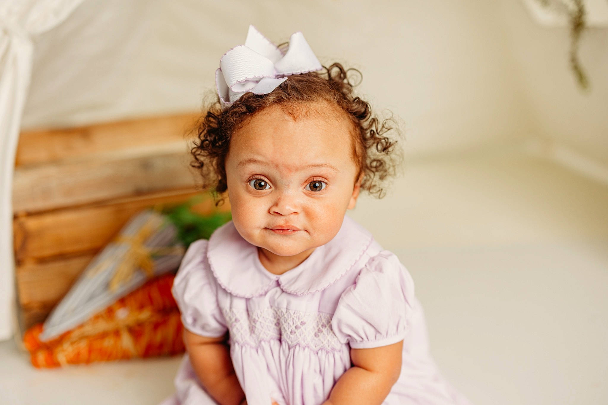 Julia joined the competition — help win amazing prizes! baby, baby_toddler_clothing, beauty, cheek, child, costume_hat, dress, eye, eyebrow, eyelash, facial_expression, flash_photography, happy, head, headpiece, iris, lip, person, sleeve, smile