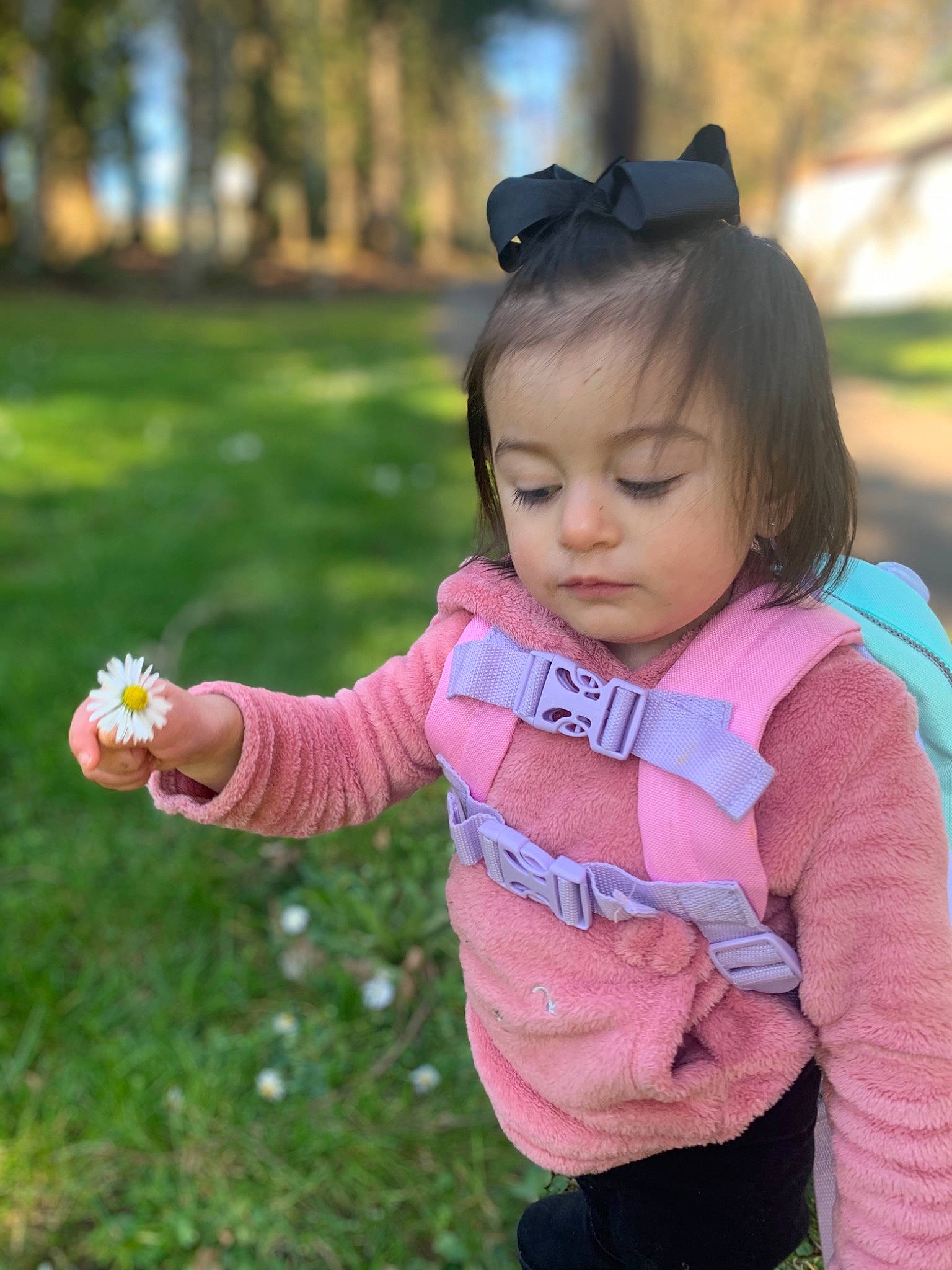 Bellatrix is registered to the contest to win money with this photo: baby, beauty, child, finger, grass, person, pink, plant, play, skin, toddler
