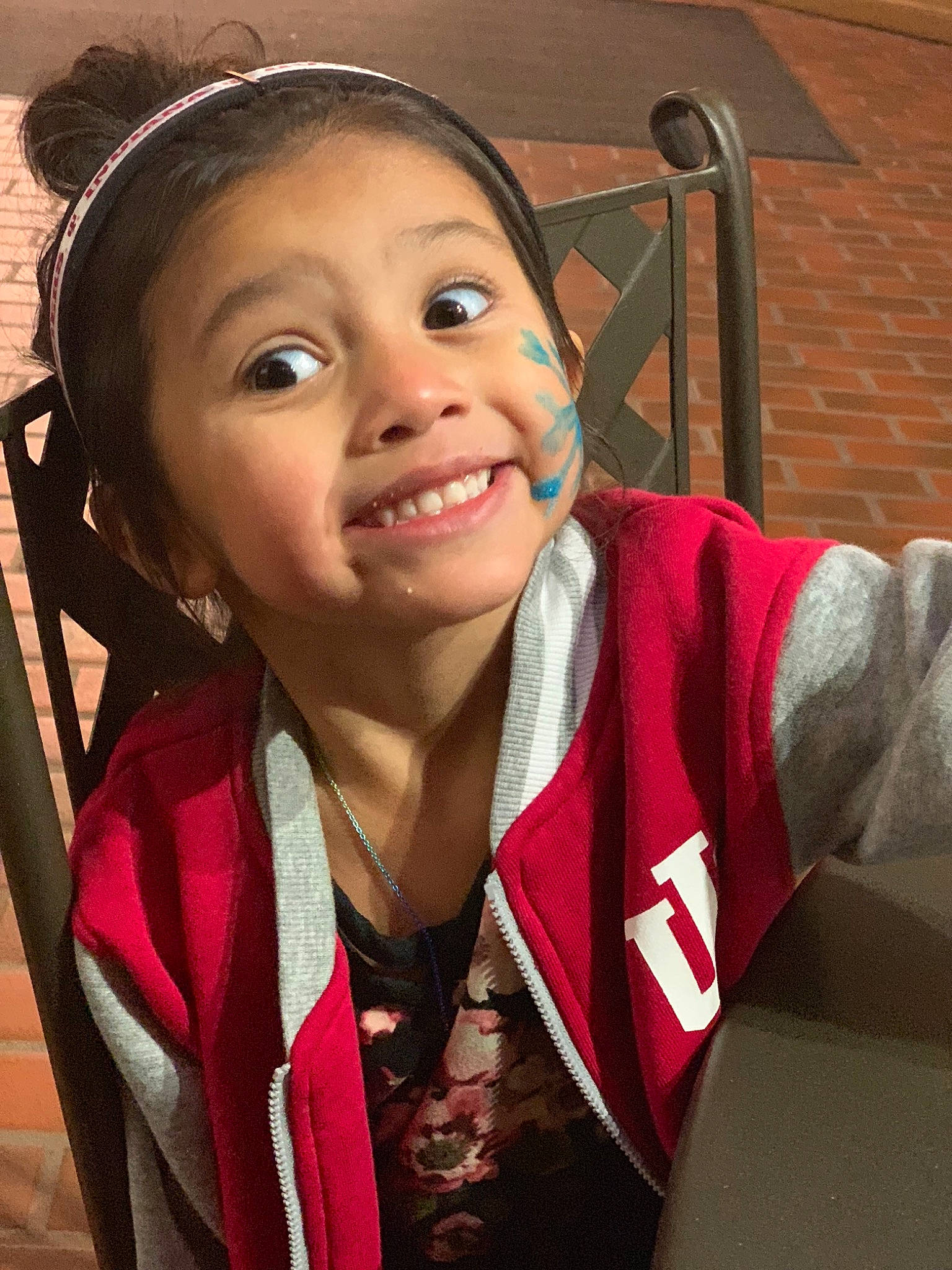 Adrianna is registered to the contest to win money with this photo: cheek, child, child_model, eyebrow, face, forehead, hair, head, lip, person, smile