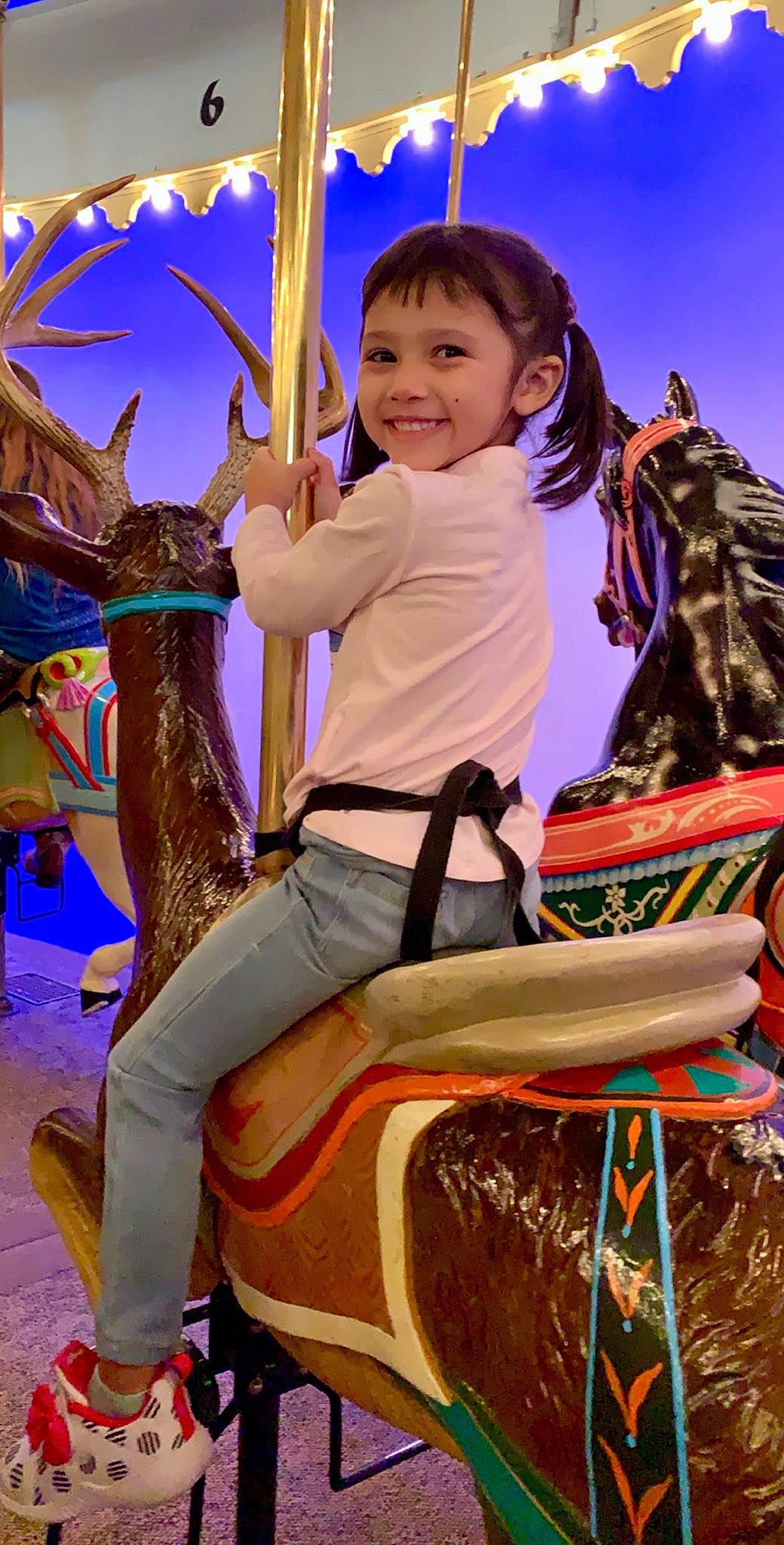 Adrianna is registered to the contest to win money with this photo: amusement_park, amusement_ride, carousel, fun, joy, leisure, nonbuilding_structure, park, person, recreation