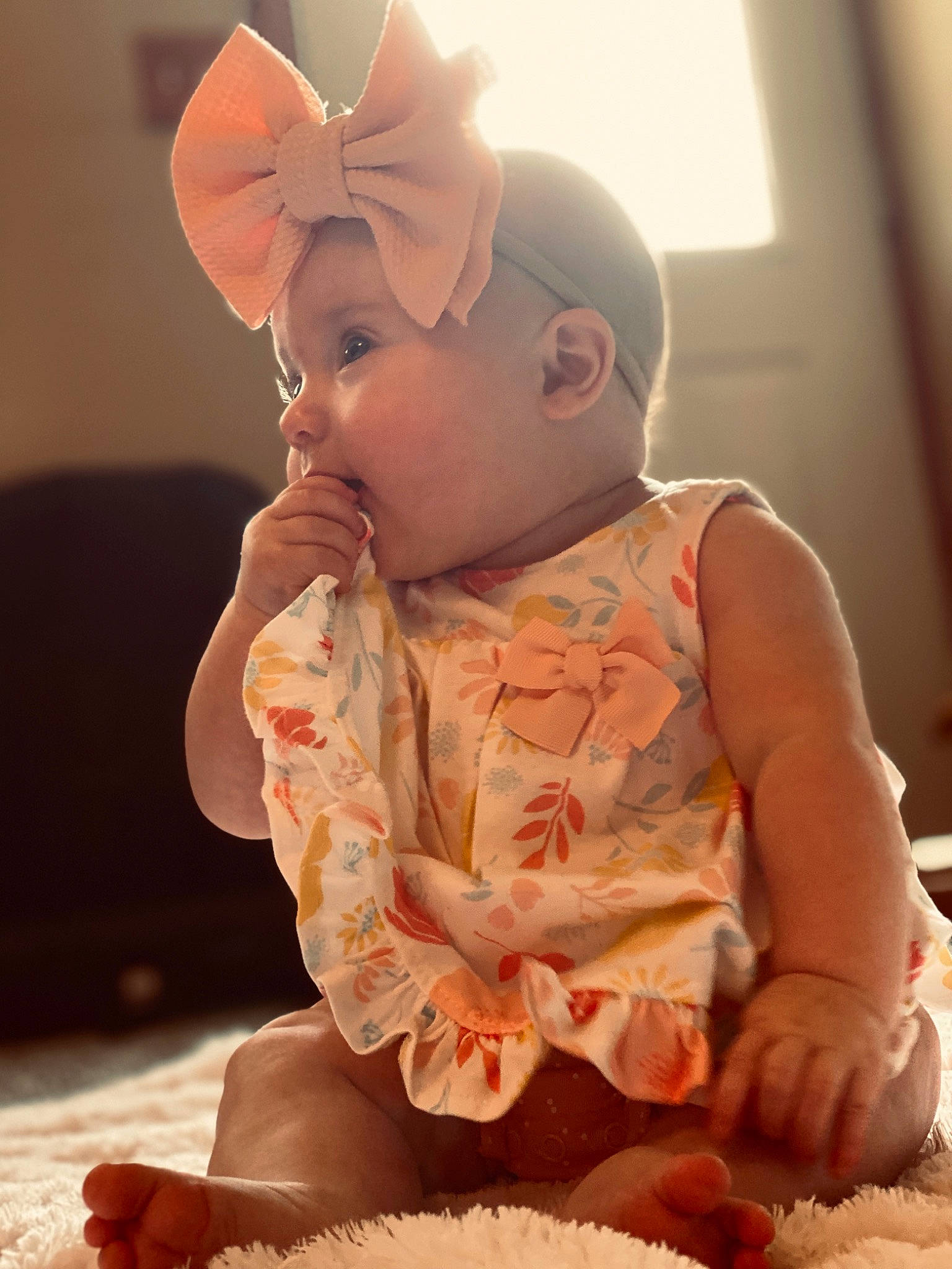 Hazley joined the competition — help win amazing prizes! baby, birth, child, ear, head, organ, peach, person, pink, sitting, skin, toddler