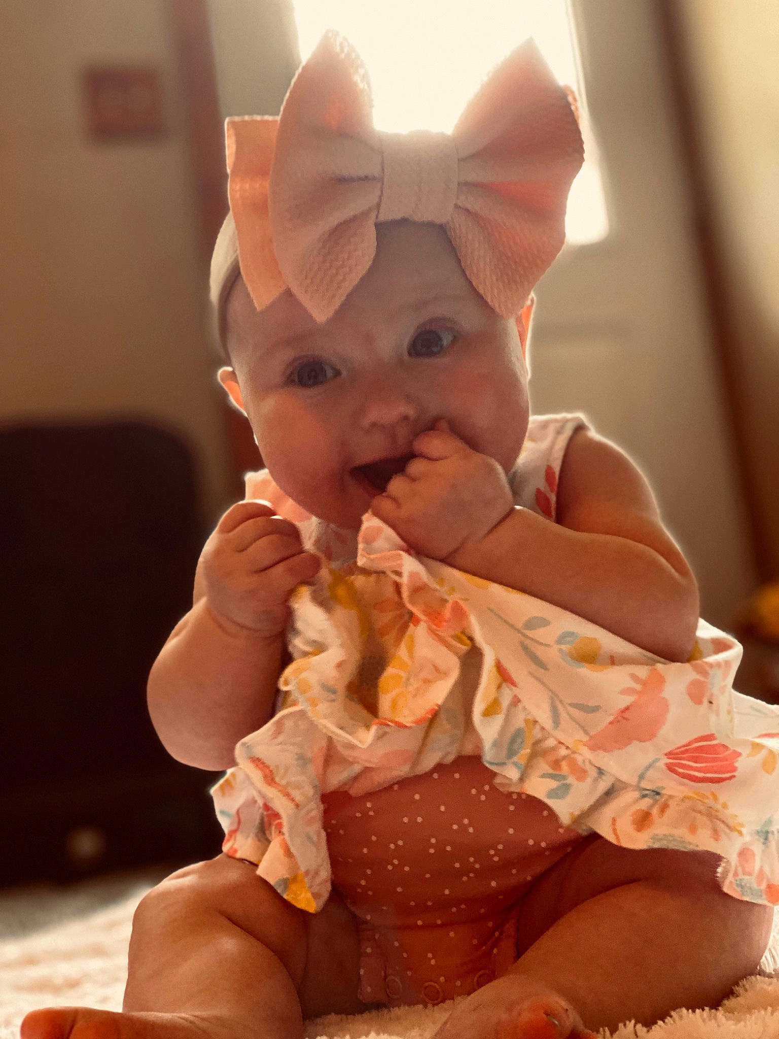 Hazley is registered to the contest to win money with this photo: baby, child, ear, person, toddler