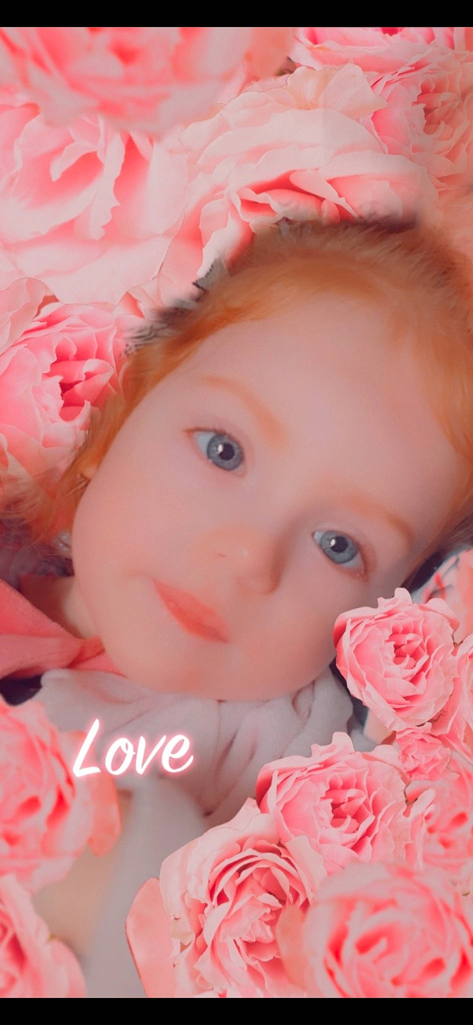 Arlina a rejoint le concours — aidez-le/la à gagner de superbes lots ! beauty, cheek, eye, eyelash, facial_expression, flash_photography, flower, happy, hybrid_tea_rose, lip, organ, person, petal, pink, plant, red, rose, skin, textile, toddler