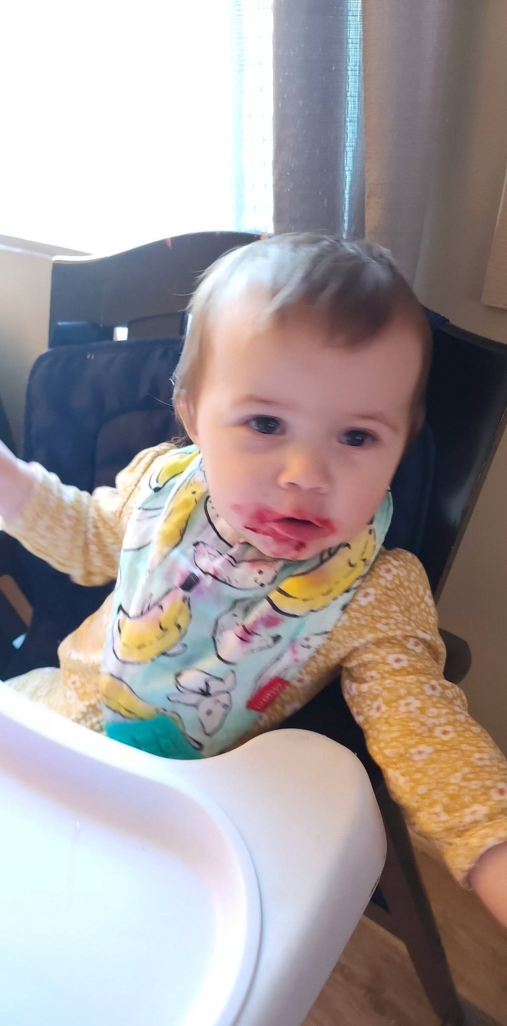 Kelly joined the competition — help win amazing prizes! baby, baby_products, baby_toddler_clothing, cheek, child, comfort, eye, face, flooring, fun, head, iris, person, room, sitting, skin, sleeve, toddler