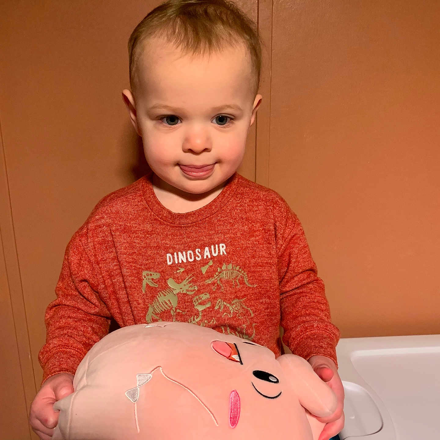 Luka joined the competition — help win amazing prizes! baby, bathroom, bodypart, clothing, couch, face, finger, furniture, hand, happy, head, indoors, person, photography, piggybank, portrait, room, sitting, t_shirt, toilet