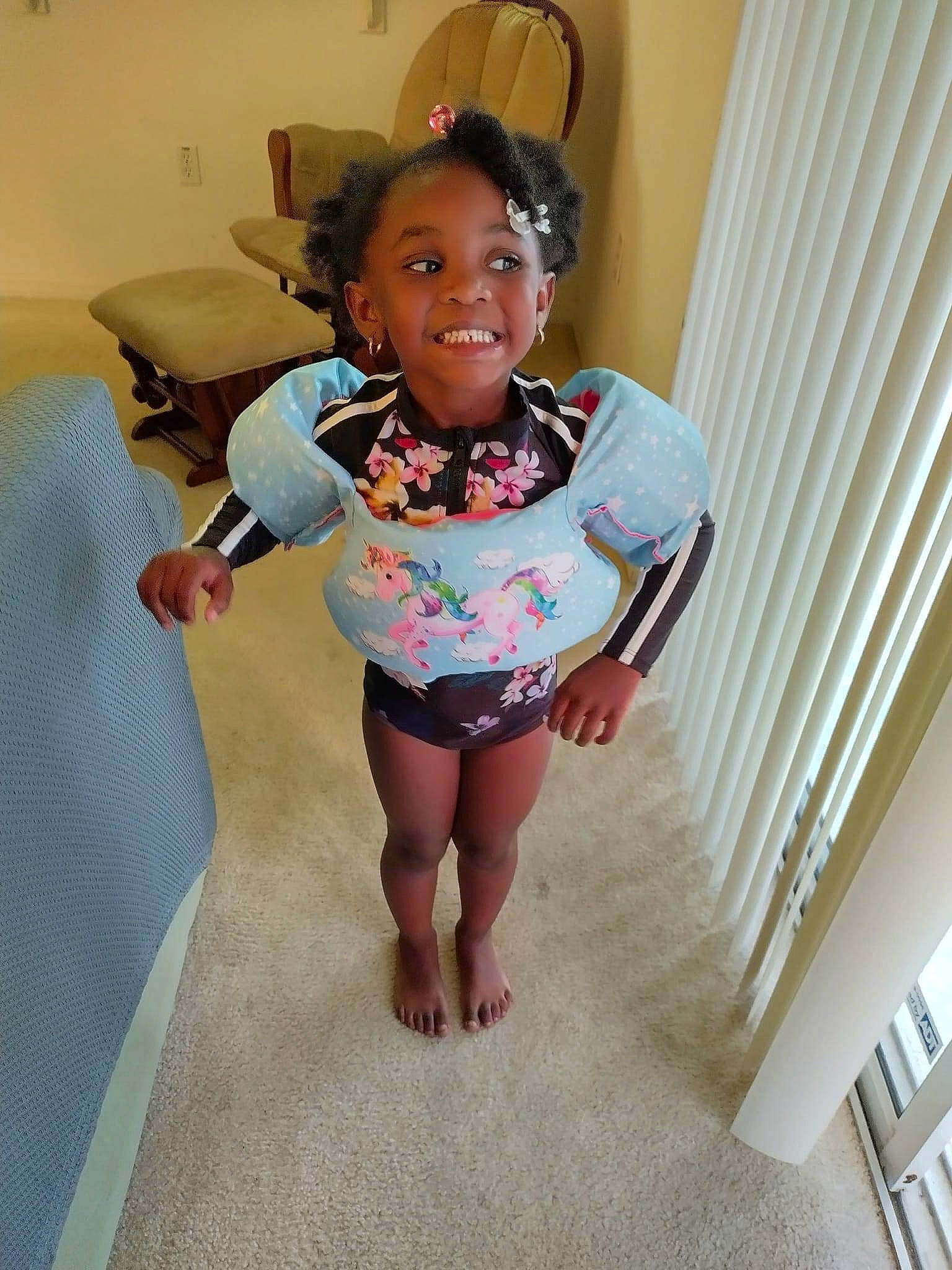 Katherlyn joined the competition — help win amazing prizes! baby_toddler_clothing, barefoot, comfort, face, finger, floor, flooring, foot, hair, hand, happy, human_body, human_leg, joy, leg, neck, person, sleeve, smile, thigh