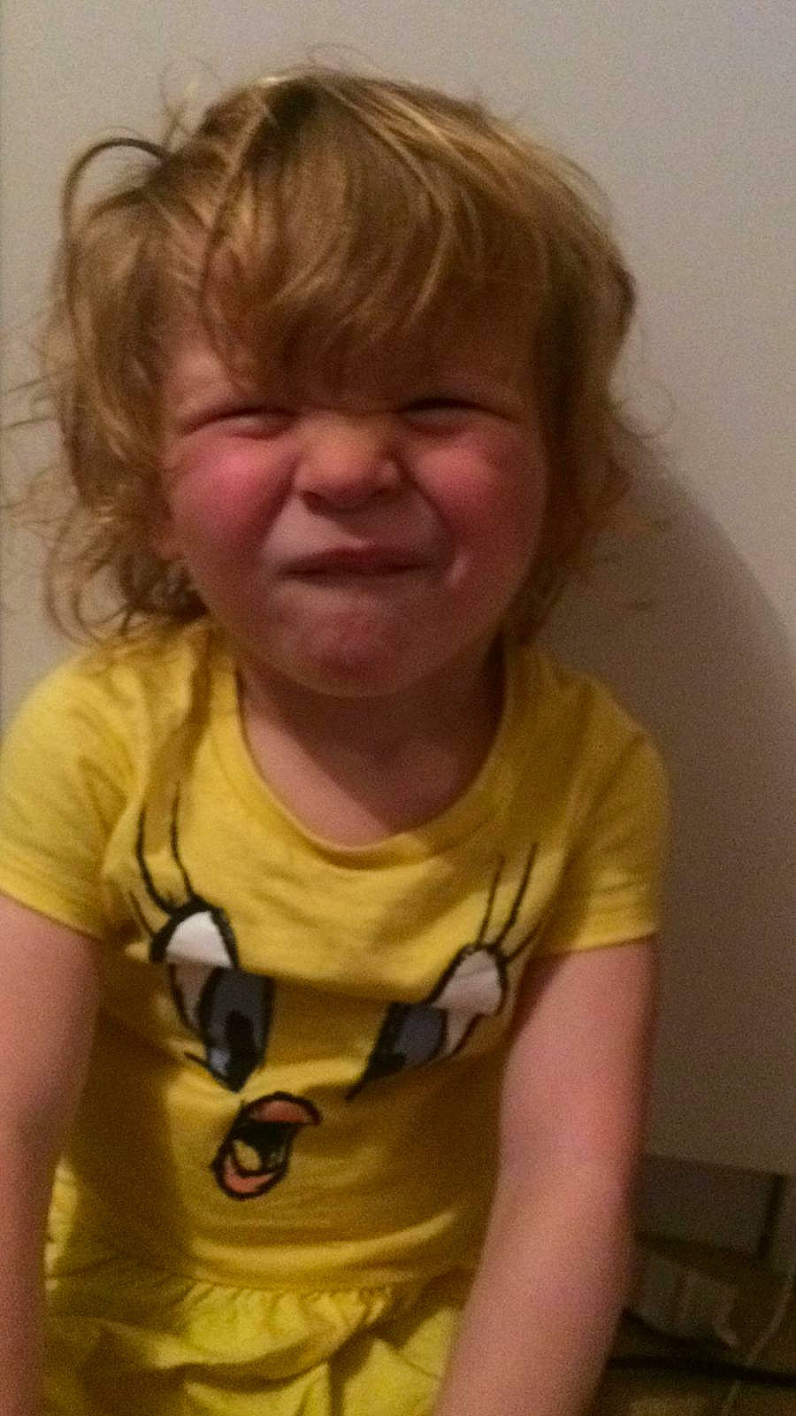 Aria-rose joined the competition — help win amazing prizes! arm, blond, cheek, chin, ear, face, facial_expression, forehead, hair, hairstyle, head, jaw, long_hair, mouth, neck, nose, person, smile, toddler, tooth