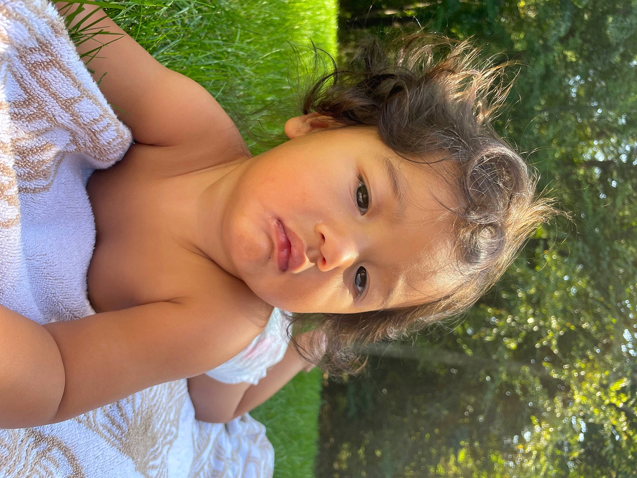 Elian joined the competition — help win amazing prizes! dress, eye, flash_photography, fun, grass, grass_family, hair, hairstyle, happy, leaf, lip, people_in_nature, person, plant, skin, smile, sunlight, toddler, tree, trunk