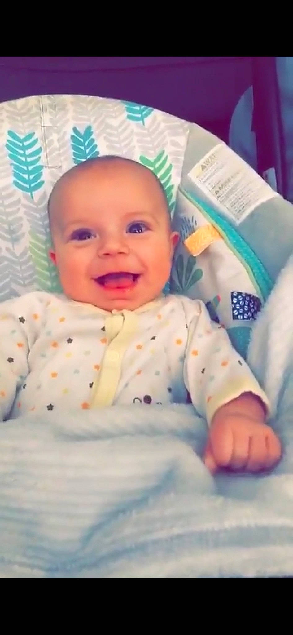 Kingston is registered to the contest to win money with this photo: baby, baby_laughing, baby_products, baby_safety, baby_sleeping, baby_toddler_clothing, cheek, child, comfort, face, happy, head, iris, joy, linens, person, product, skin, sleeve, smile