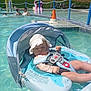 Atillia joined the competition — help win amazing prizes! baby, float, pool, water, sunhat, swimwear, child, outdoor, water_slide, people, adult, grass, sunshade, summer, safety_harness, recreation, leisure, daylight, floating, relaxation