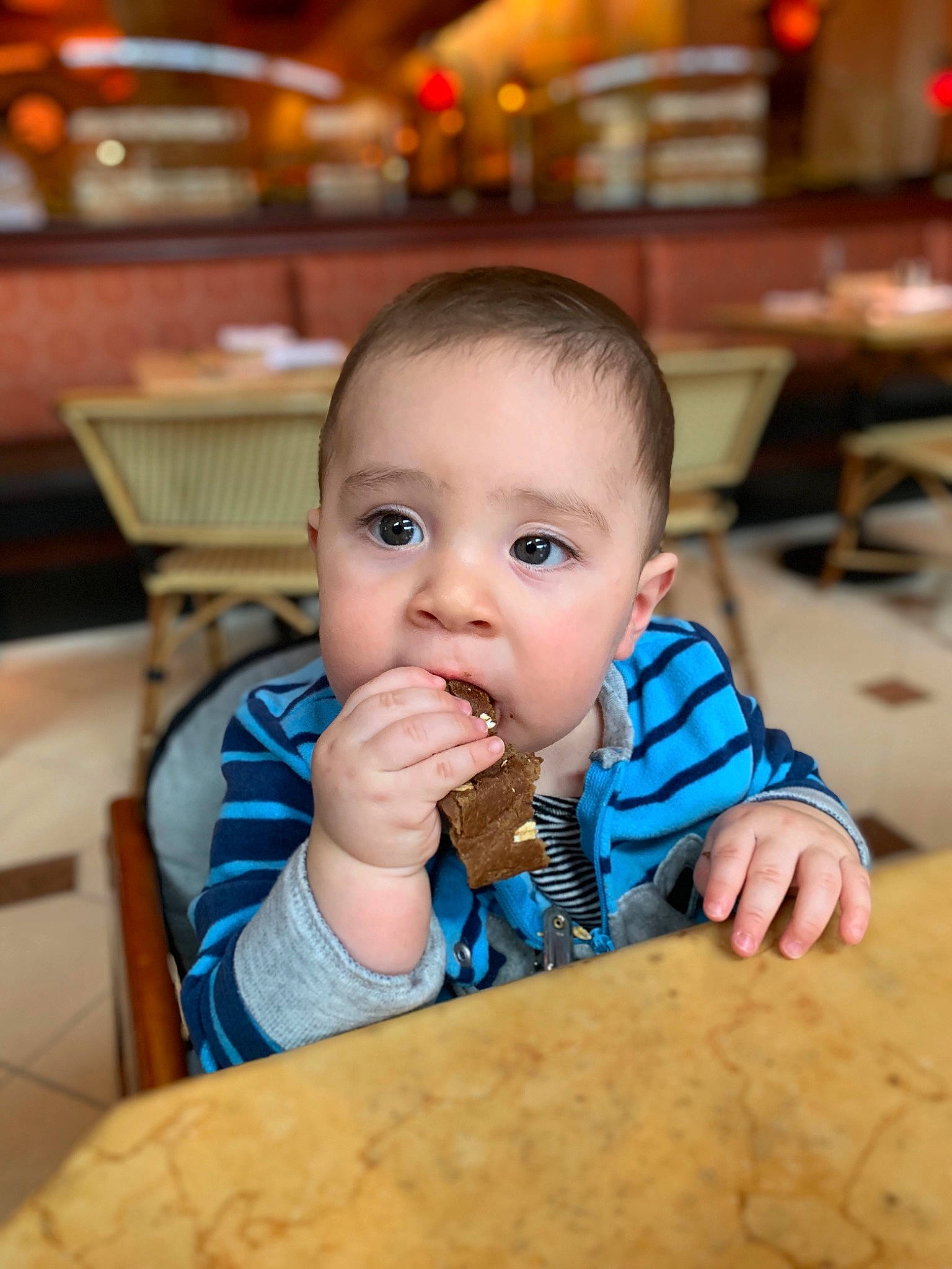 Matthias joined the competition — help win amazing prizes! baby, baby_food, cheek, child, comfort_food, eating, face, finger, food, mouth, nose, person, sitting, toddler