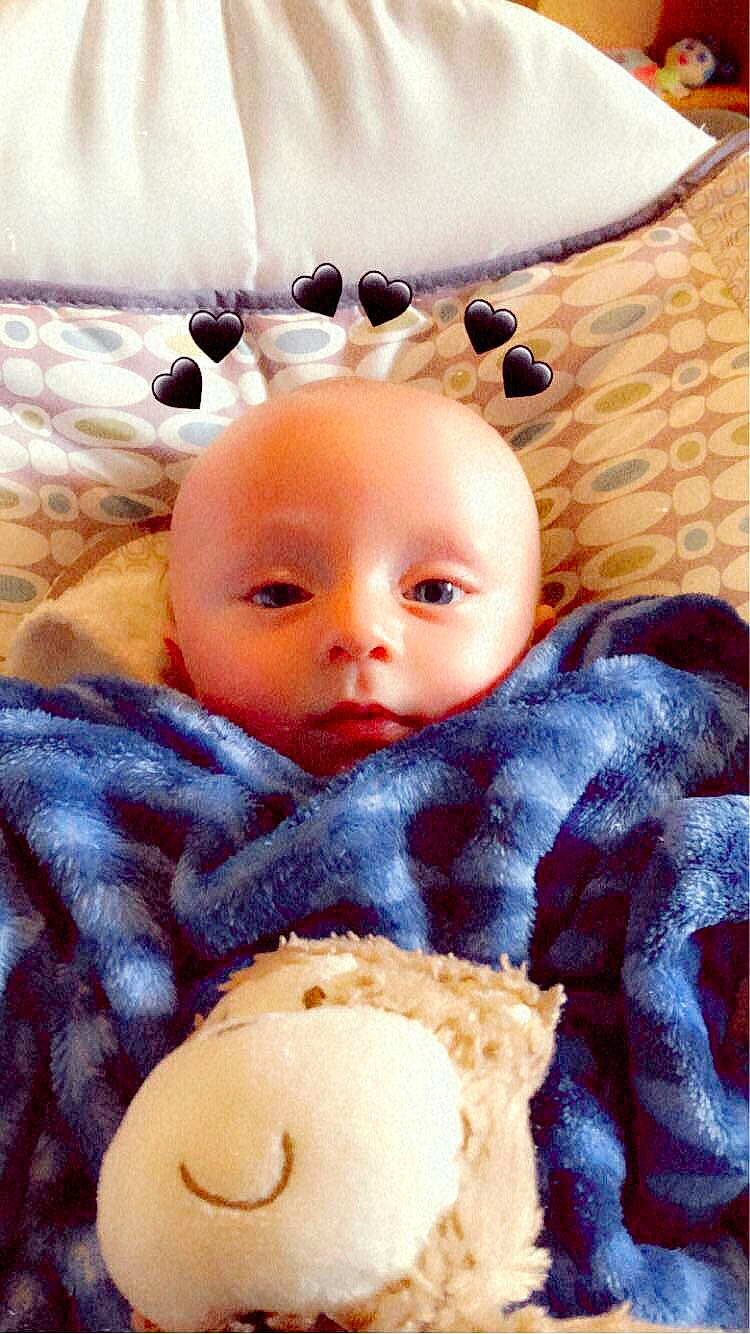 Landon joined the competition — help win amazing prizes! baby, baby_sleeping, baby_toddler_clothing, cheek, child, chin, comfort, doll, eyelash, fur, linens, lip, nose, organ, person, pink, skin, stuffed_toy, textile, toy