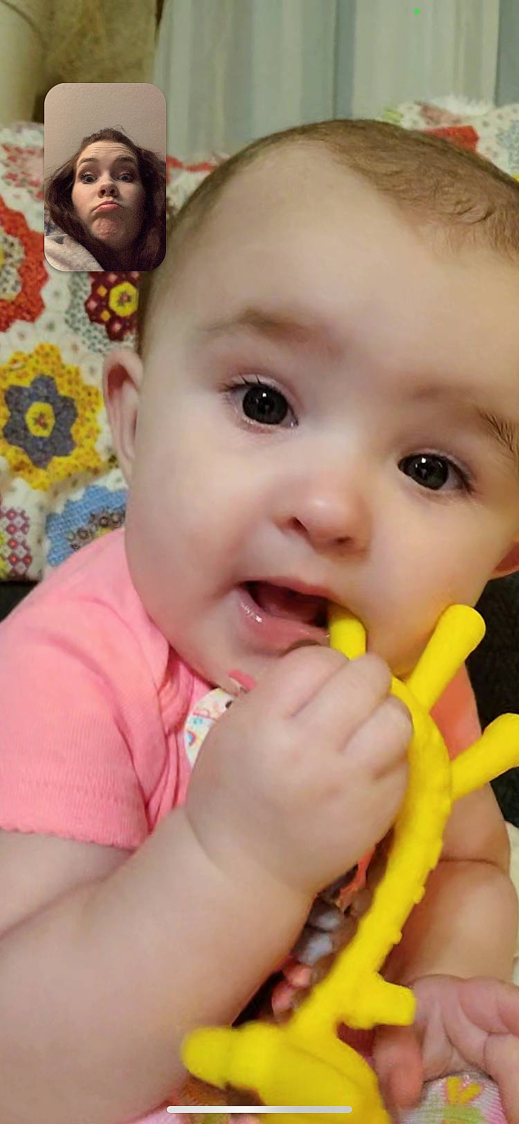 Rosalyn is registered to the contest to win money with this photo: baby, biting, cheek, child, close_up, eyebrow, eyelash, finger, fun, gesture, happy, iris, lip, mouth, nail, nose, person, product, skin, surprise