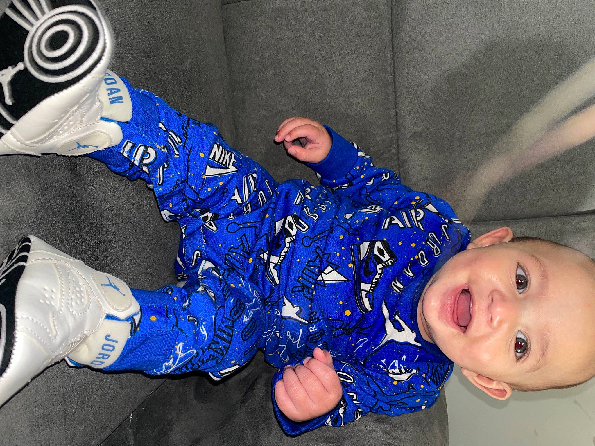 Bexley joined the competition — help win amazing prizes! arm, azure, baby_toddler_clothing, blue, carmine, cool, denim, electric_blue, font, foot, happy, human_leg, pattern, person, sitting, sleeve, smile, sportswear, thigh, toddler