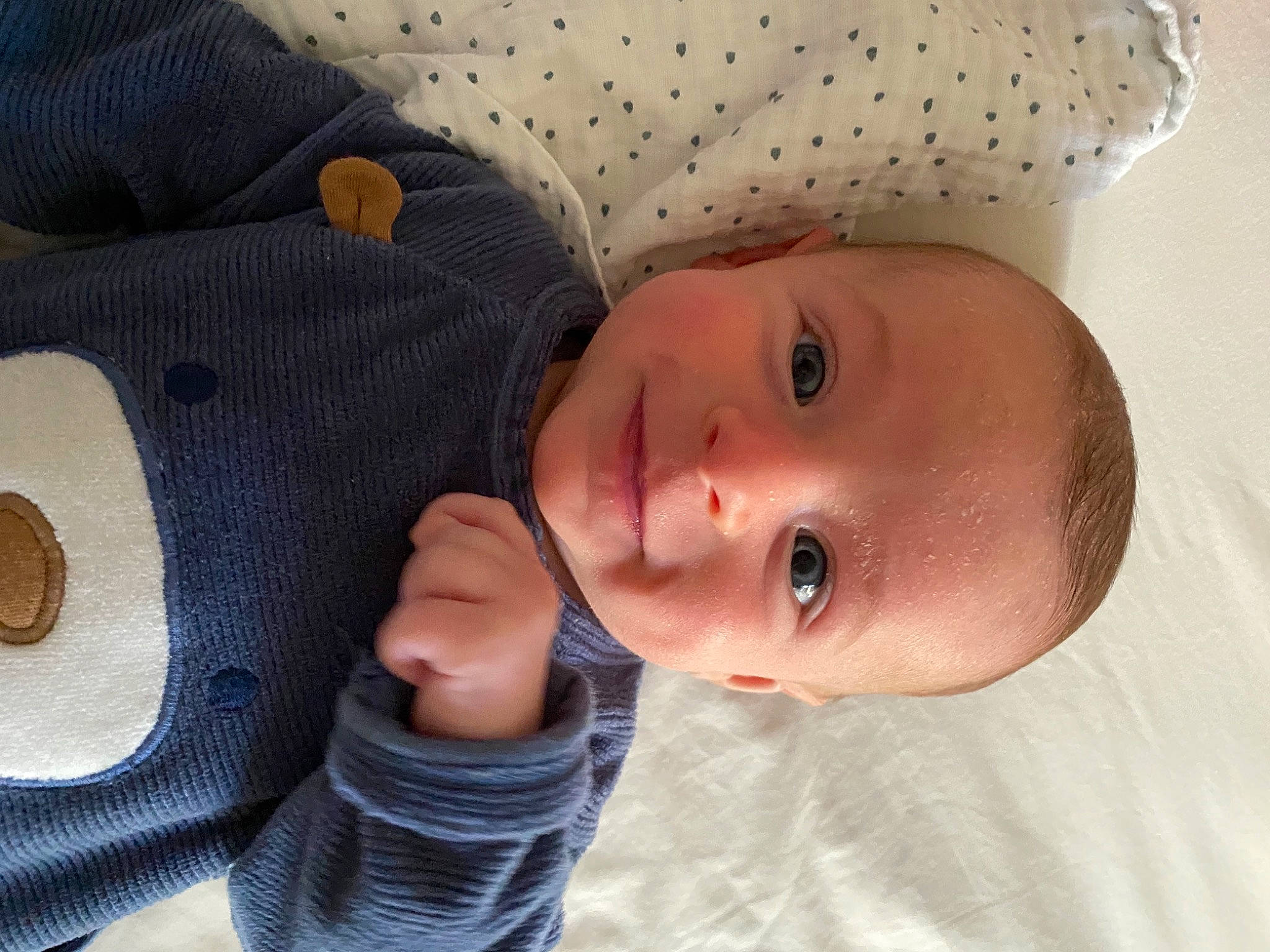 Antonin participe au concours pour gagner de l'argent avec cette photo : arm, baby, baby_products, baby_toddler_clothing, cheek, child, comfort, face, facial_expression, hand, happy, headgear, joy, lip, nose, people, person, skin, sleeve, smile