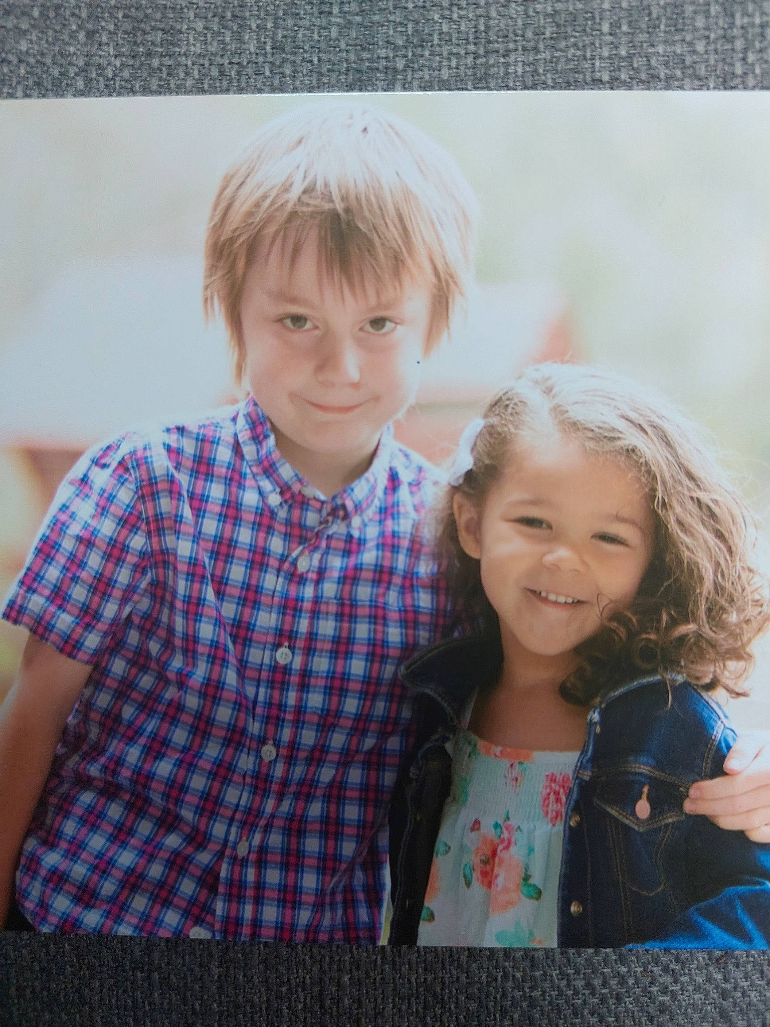 Alyssa joined the competition — help win amazing prizes! blond, child, event, face, fun, hair, happy, iris, joy, leisure, pattern, people, person, plaid, recreation, sitting, smile, standing, t_shirt, tartan