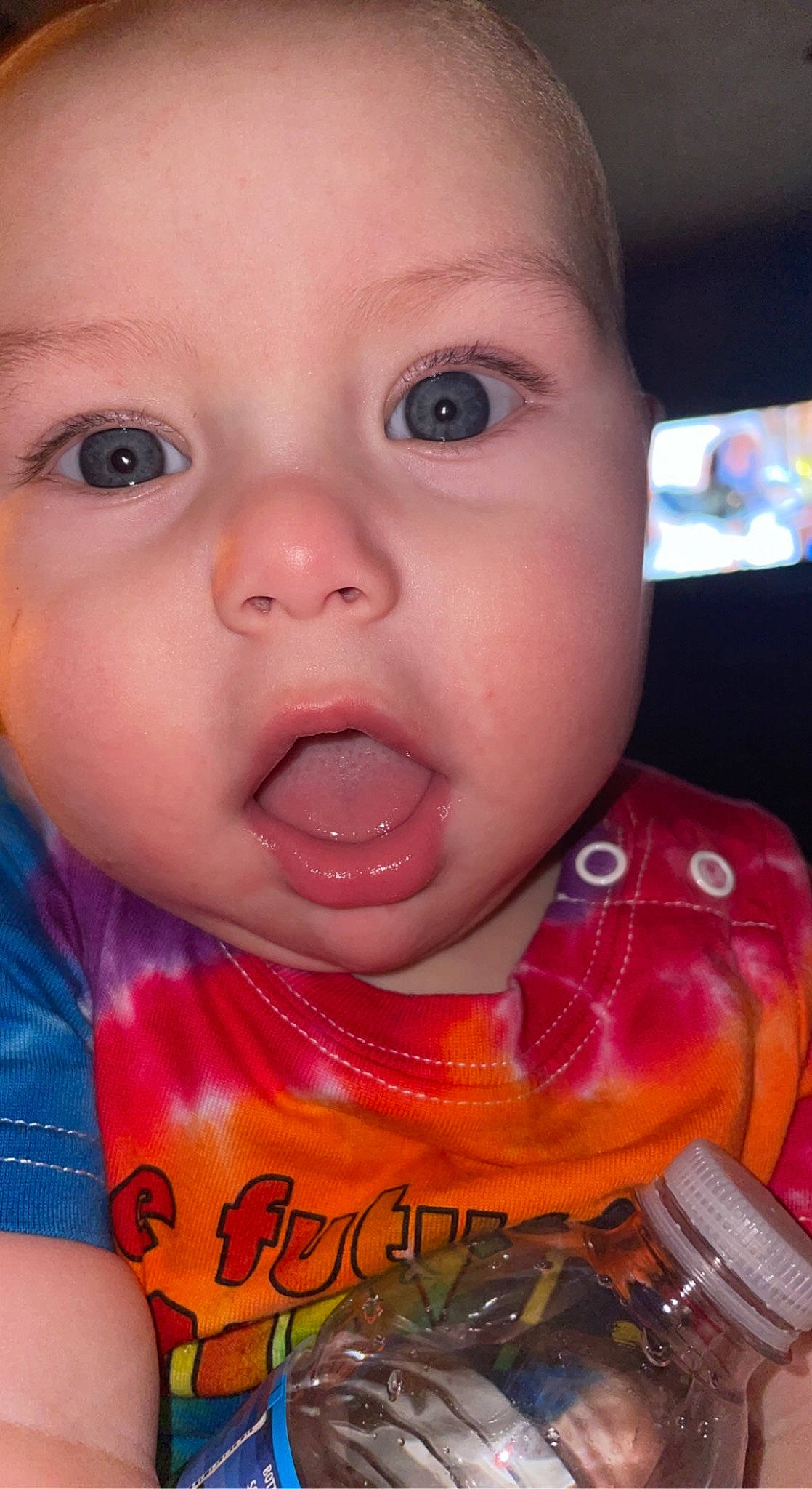 Demetrius joined the competition — help win amazing prizes! baby, baby_toddler_clothing, cheek, child, close_up, clothing, ear, eyebrow, eyelash, forehead, fun, happy, iris, lip, mouth, nose, person, pink, skin, surprise