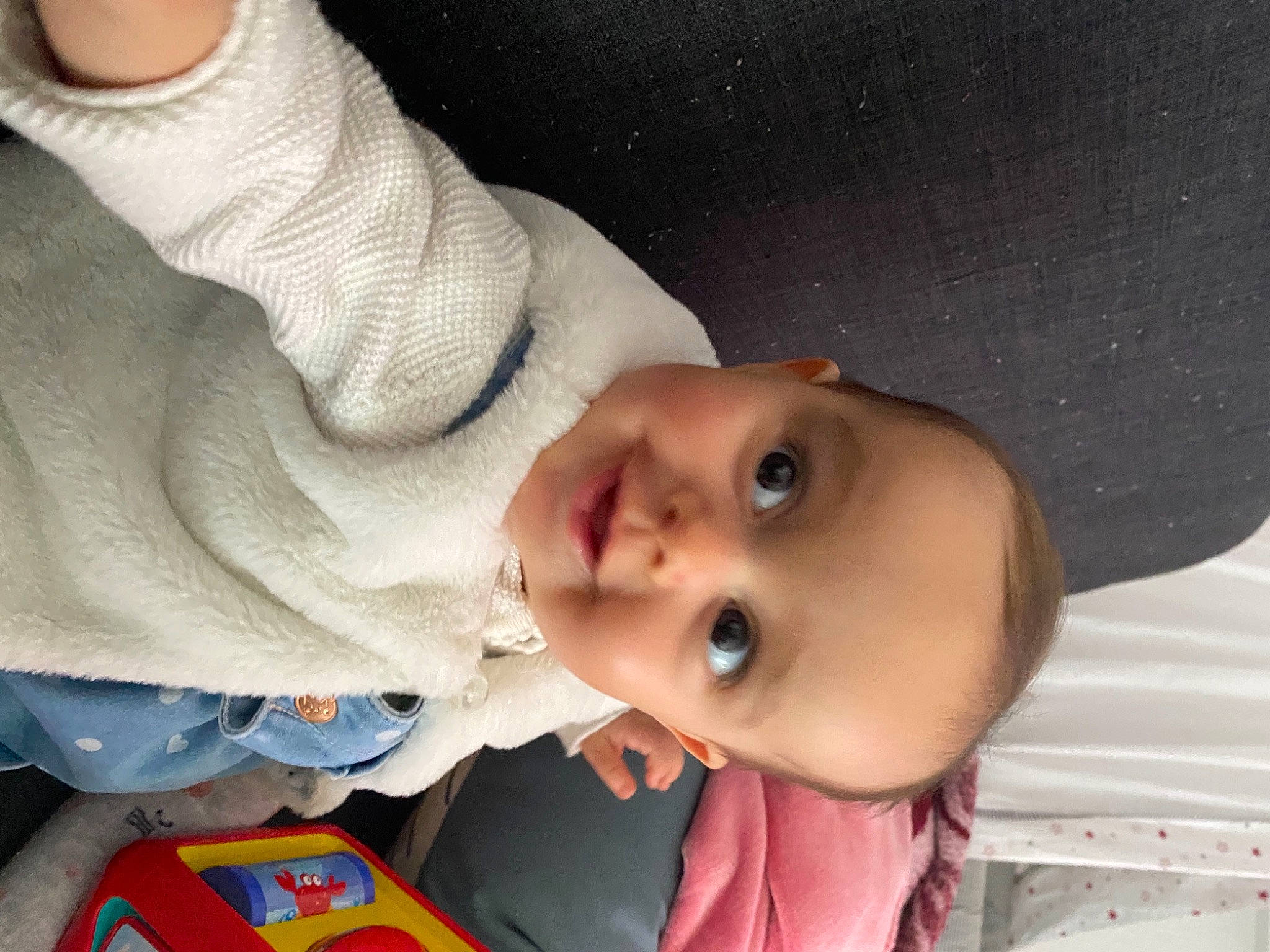 Aliyah participe au concours pour gagner de l'argent avec cette photo : baby, baby_products, baby_toddler_clothing, cheek, child, chin, eye, eyebrow, face, fun, gesture, hat, head, lip, mouth, nose, person, skin, sleeve, toddler