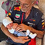 Victory a rejoint le concours — aidez-le/la à gagner de superbes lots ! baby, child, elderly_man, glasses, holding, indoor, jeans, love, man, newborn, person, resting, shirt, sitting, sofa, toddler, toddler_clothing, wearing_hat, white_hat, wrinkled_skin