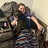 Zoose is registered to the contest to win money with this photo: accessories, adult, animal, bag, blanket, canine, chair, couch, dog, face, female, furniture, handbag, head, hound, person, pet, photography, portrait, woman